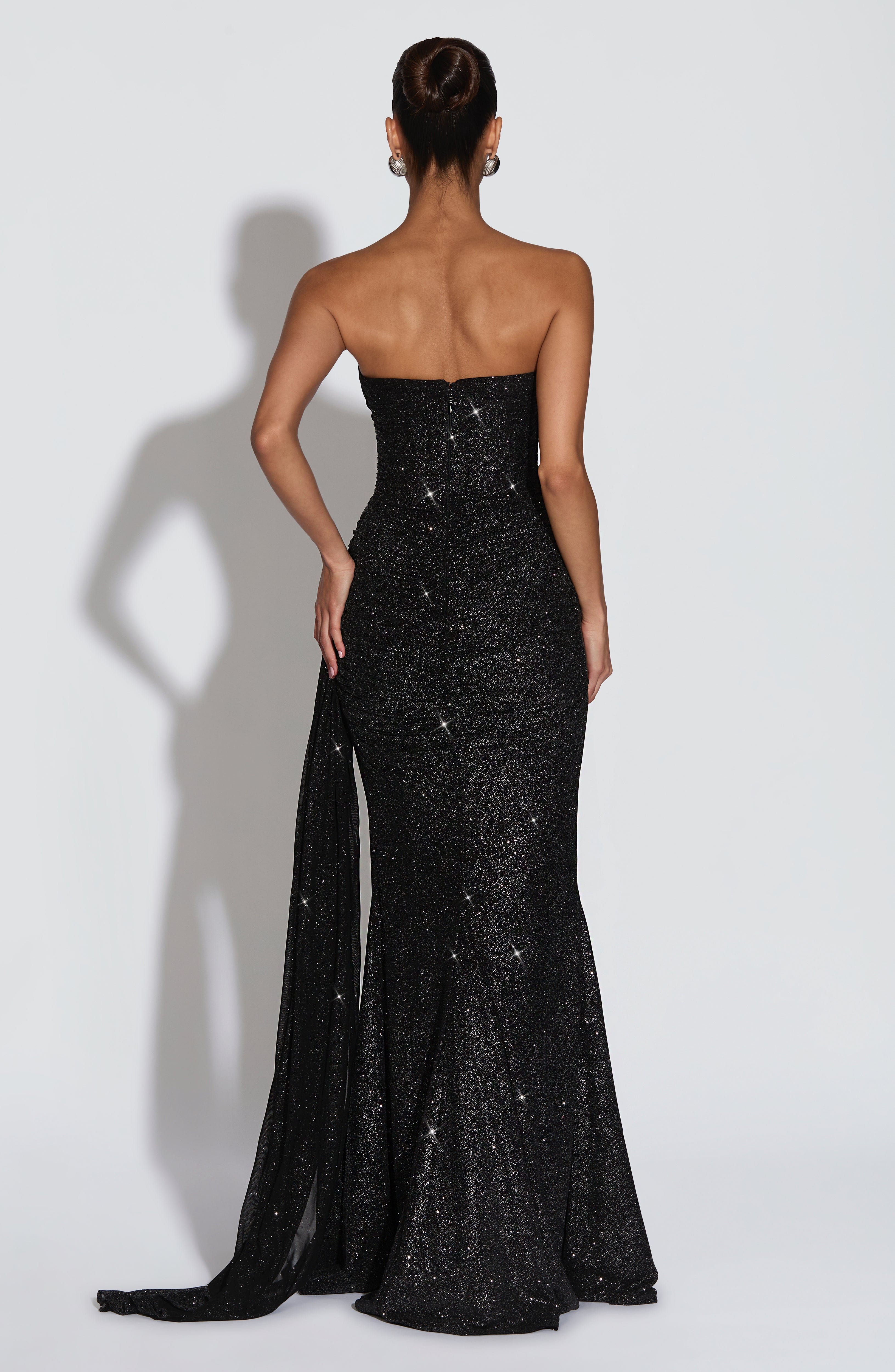 minilena Ashika Maxi Dress Black Sparkle