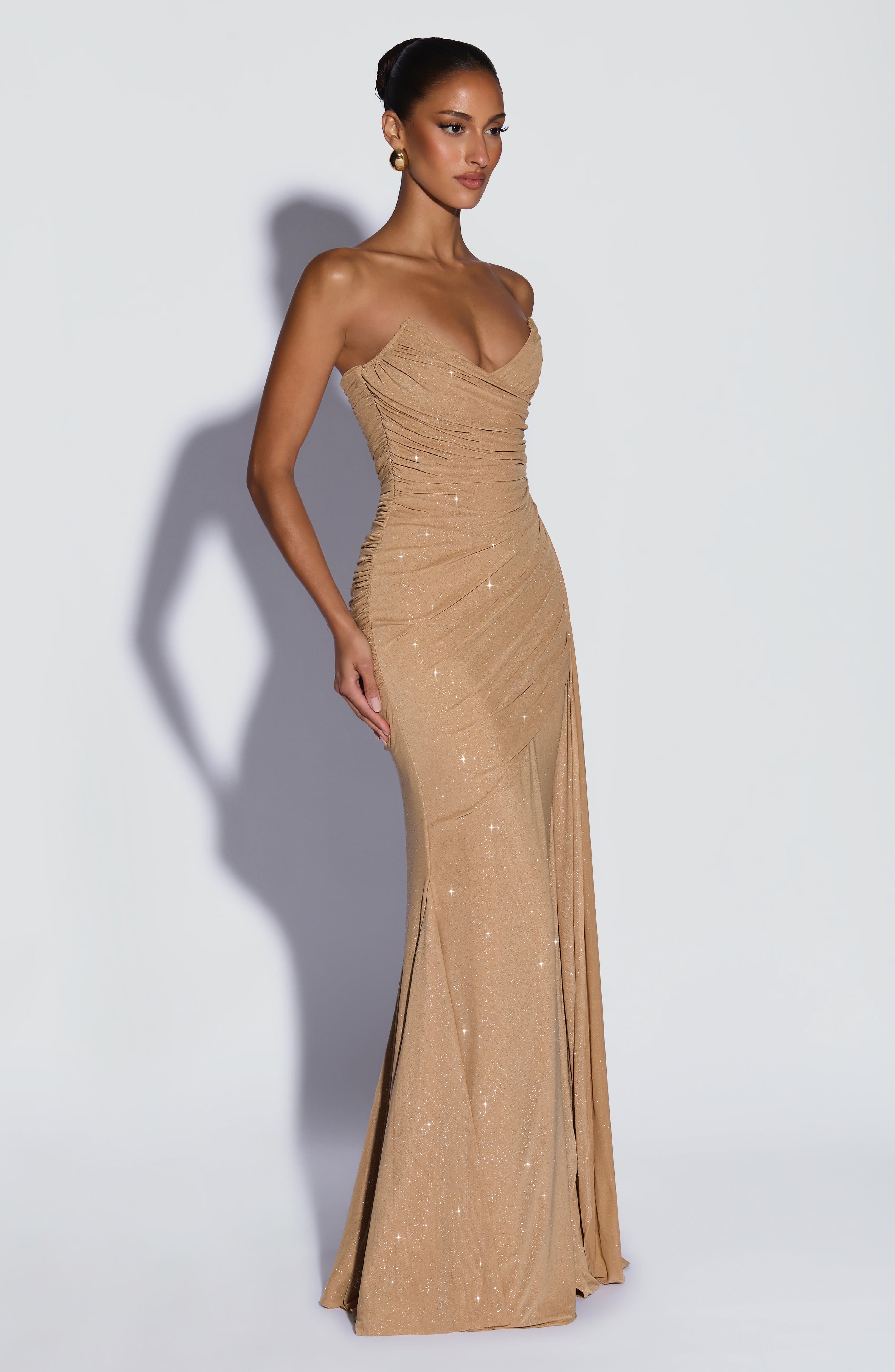 minilena Ashika Maxi Dress Gold Sparkle