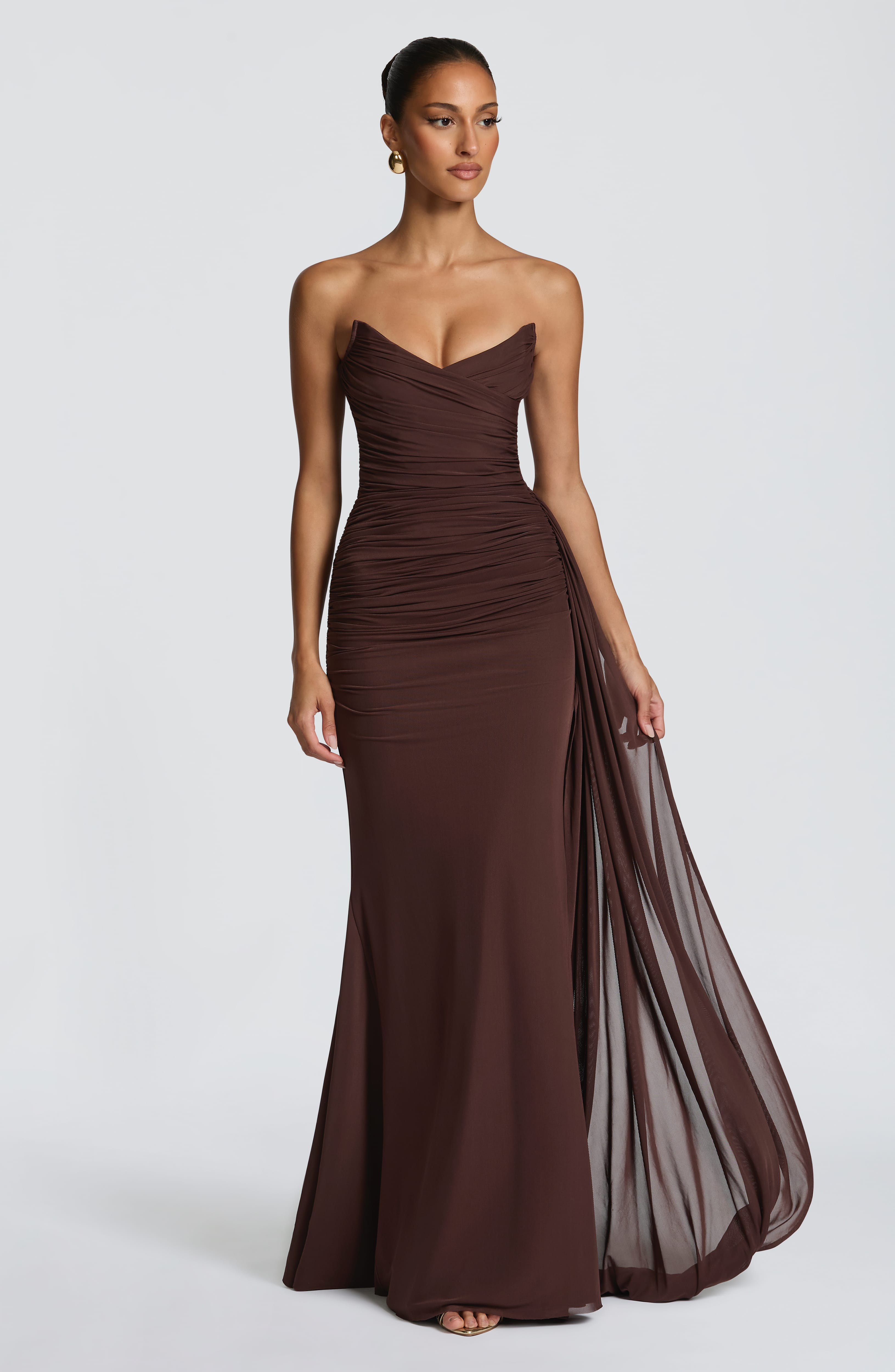 minilena Ashika Maxi Dress Plum Brown