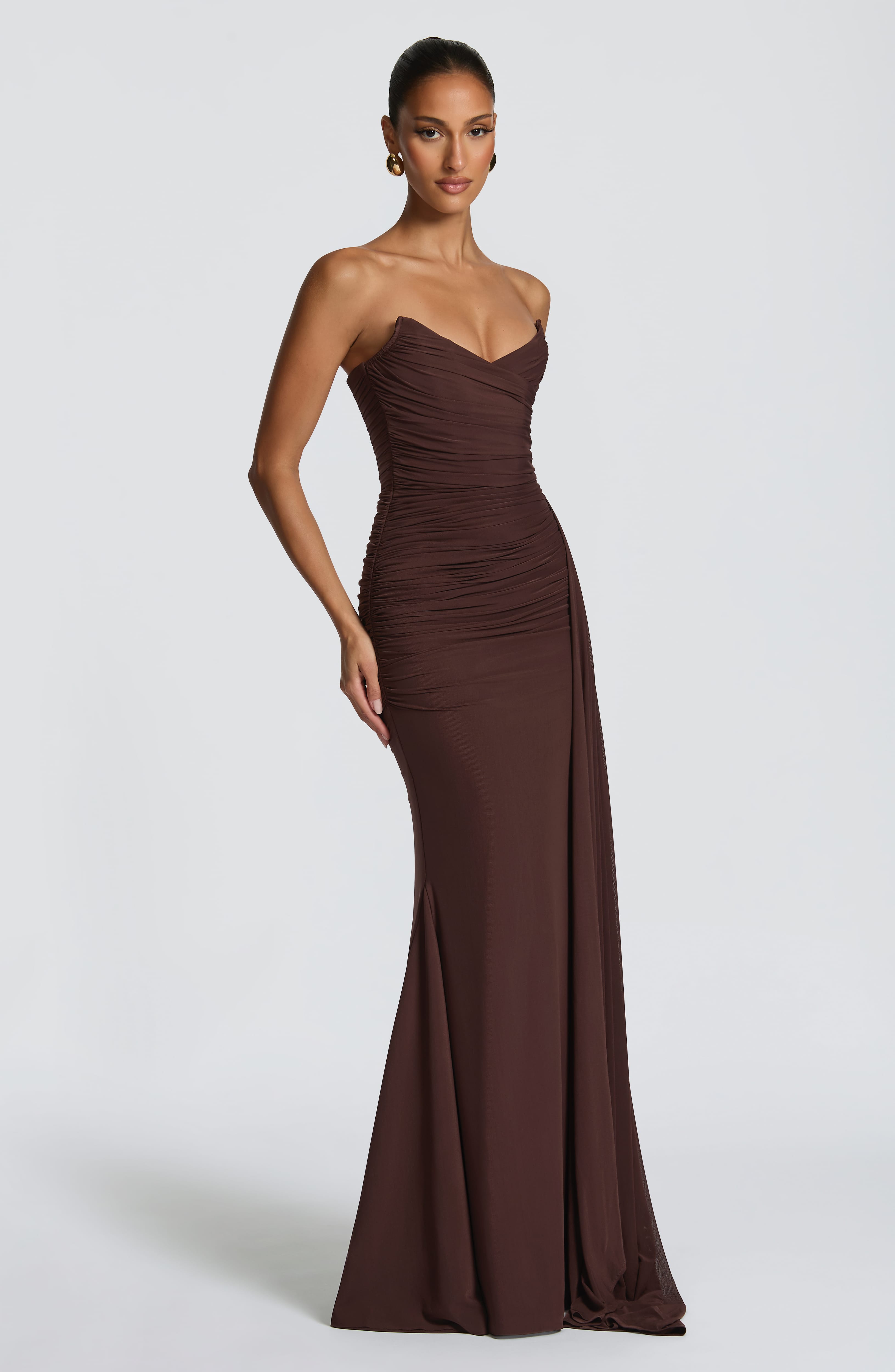 minilena Ashika Maxi Dress Plum Brown