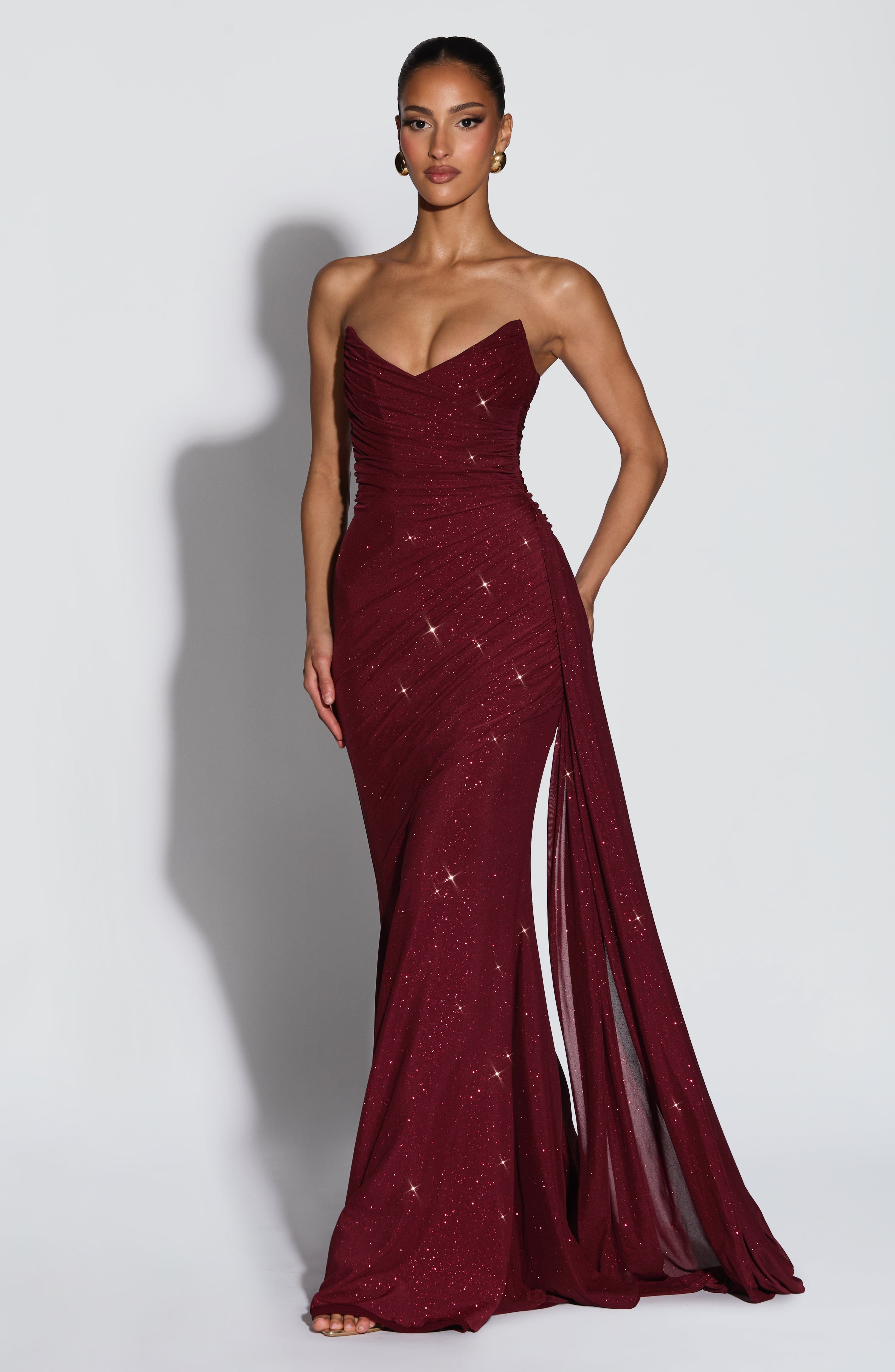 minilena Ashika Maxi Dress Wine Sparkle