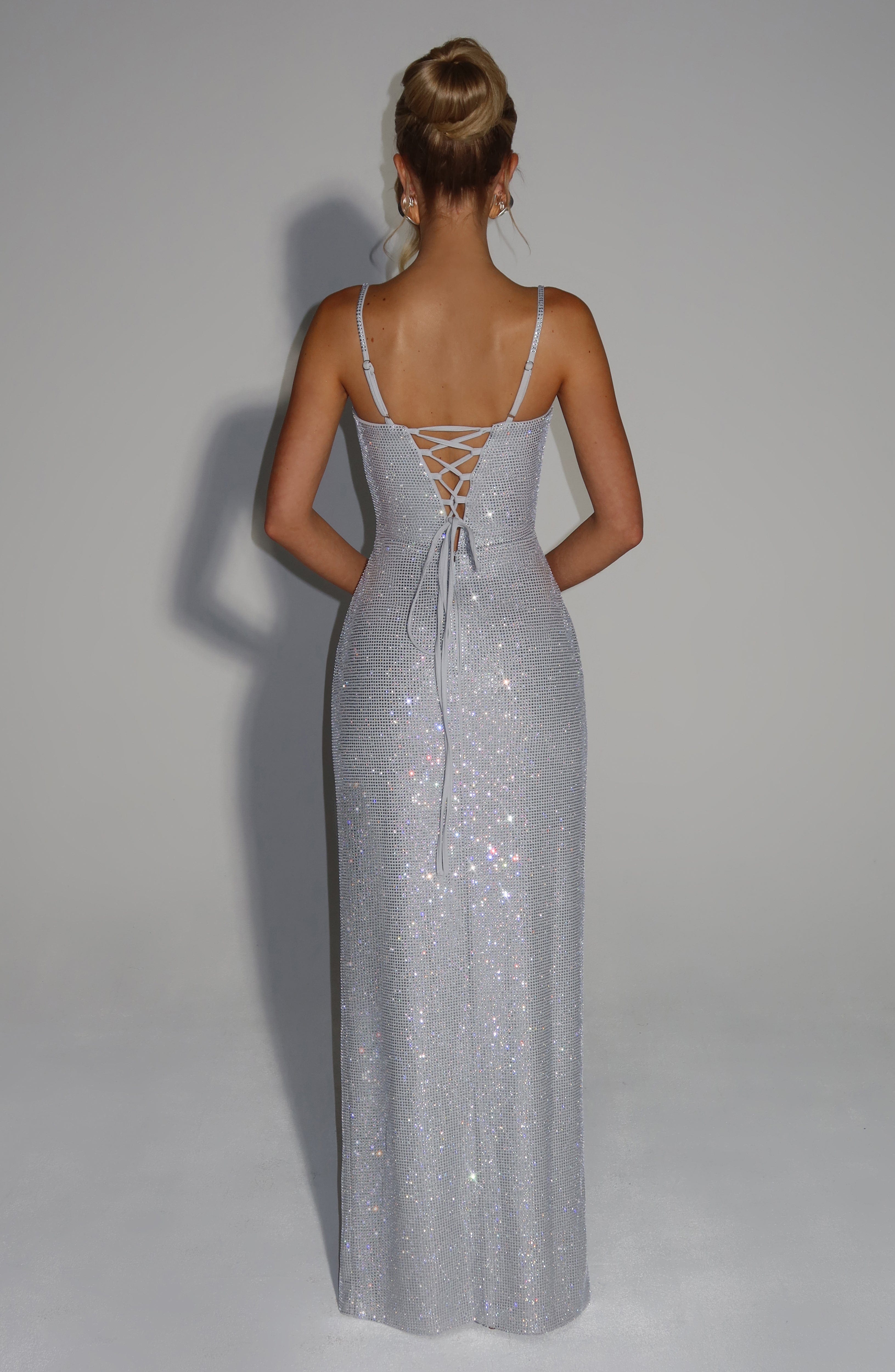 minilena Ashton Maxi Dress Silver