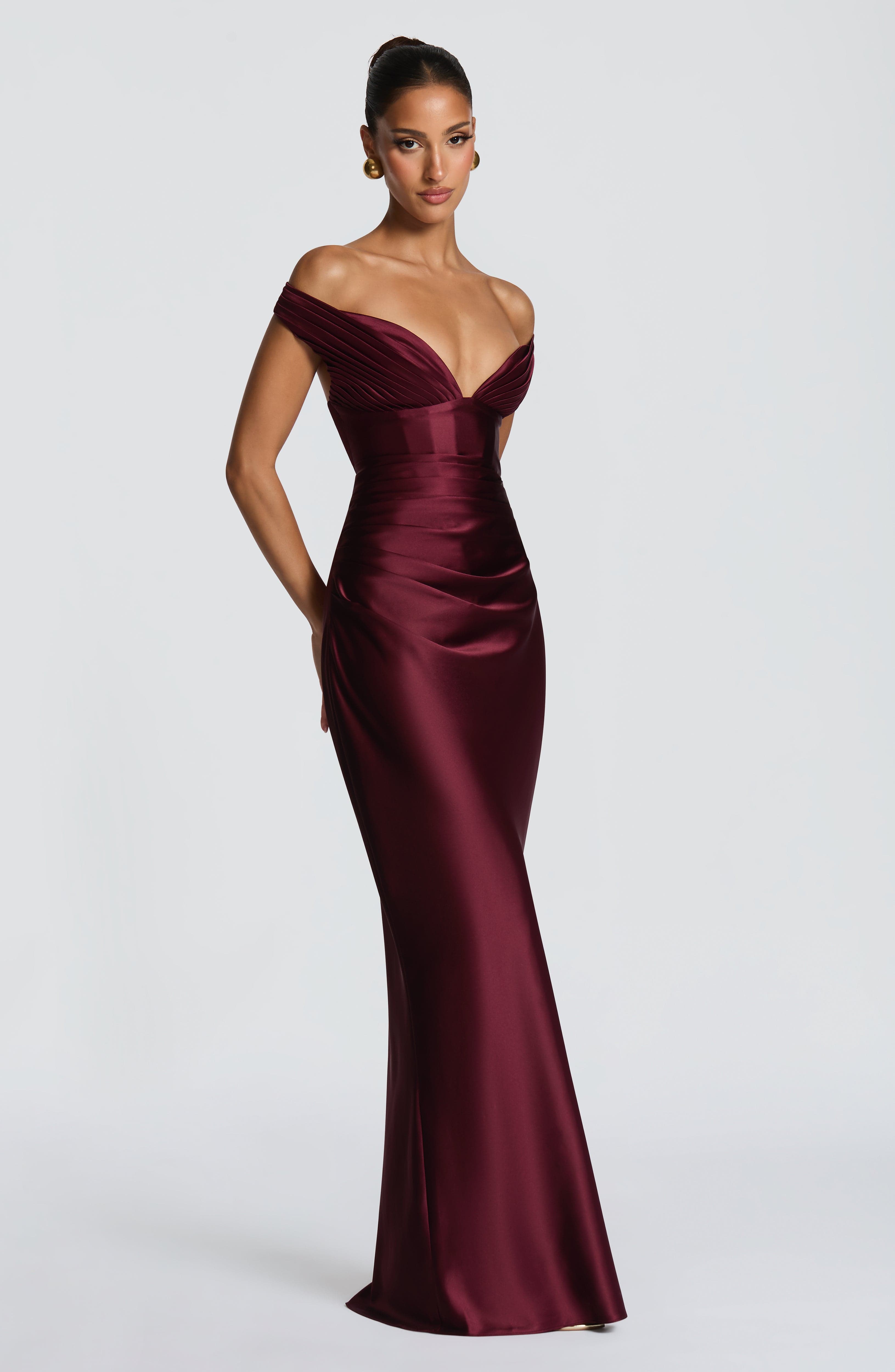 minilena Aurelia Maxi Dress Cherry Lacquer