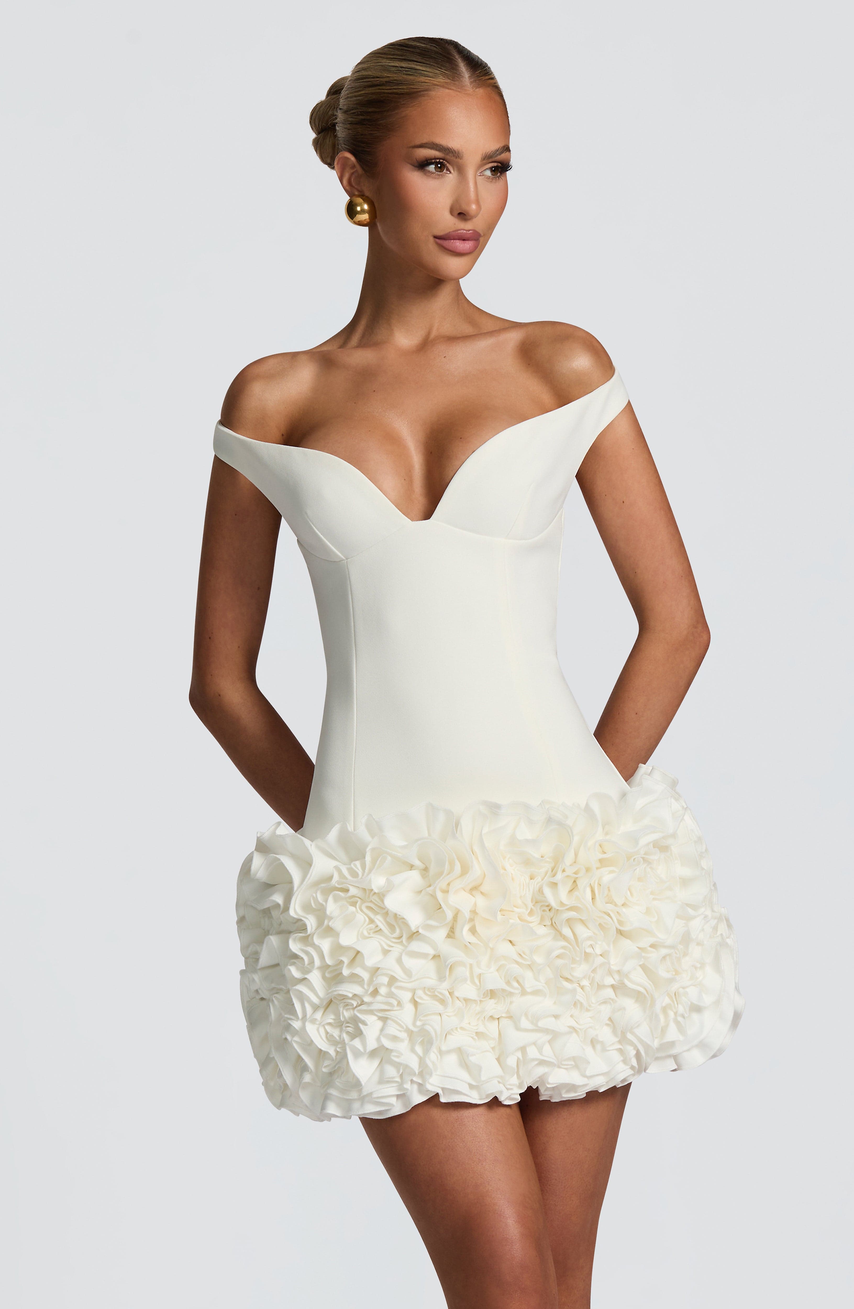 minilena Aveta Mini Dress Ivory