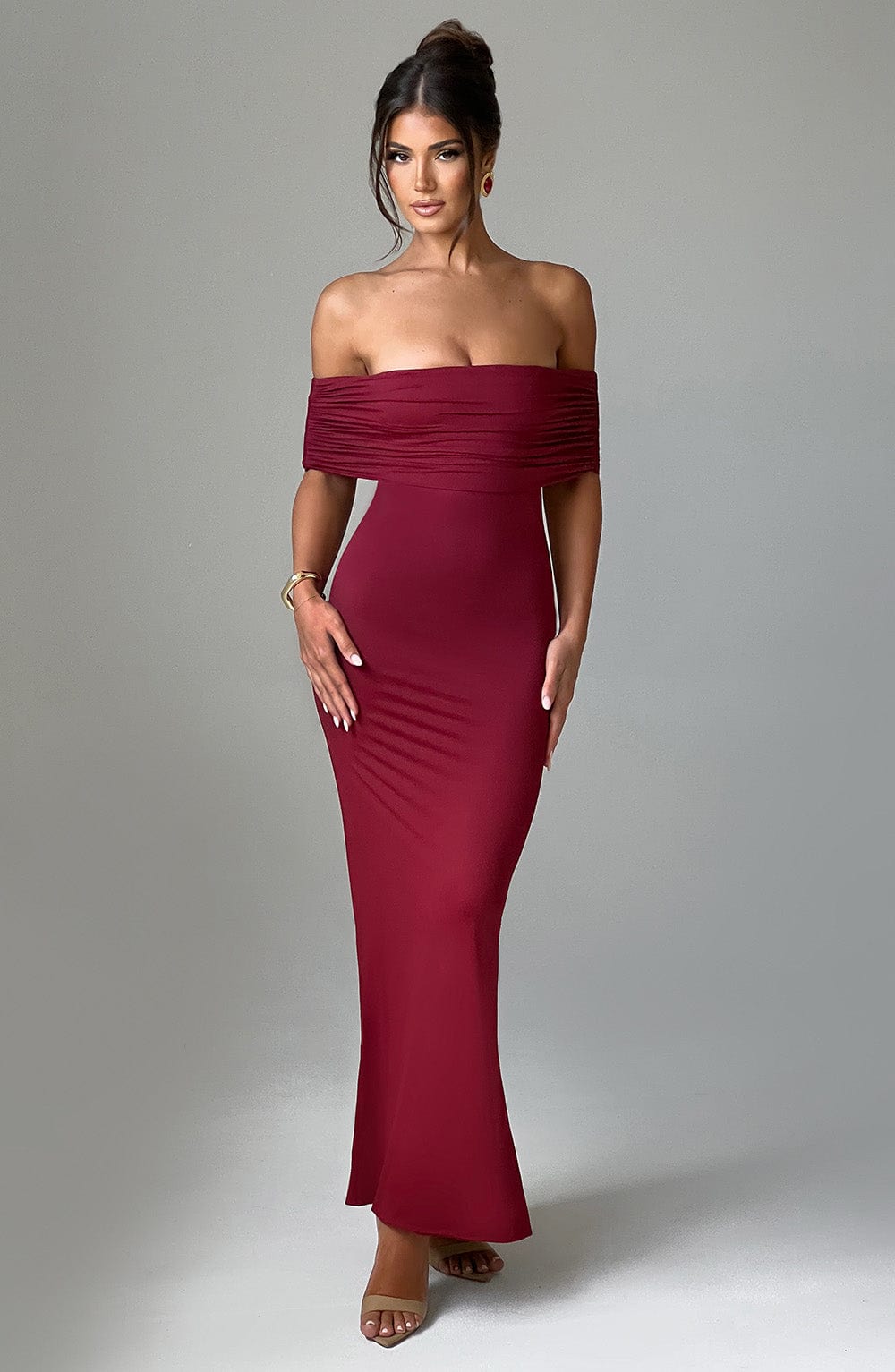 minilena Belinda Maxi Dress Burgundy