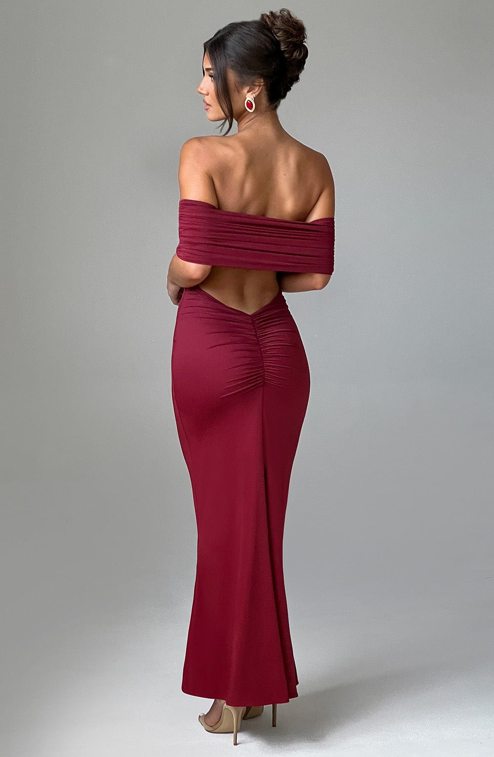 minilena Belinda Maxi Dress Burgundy