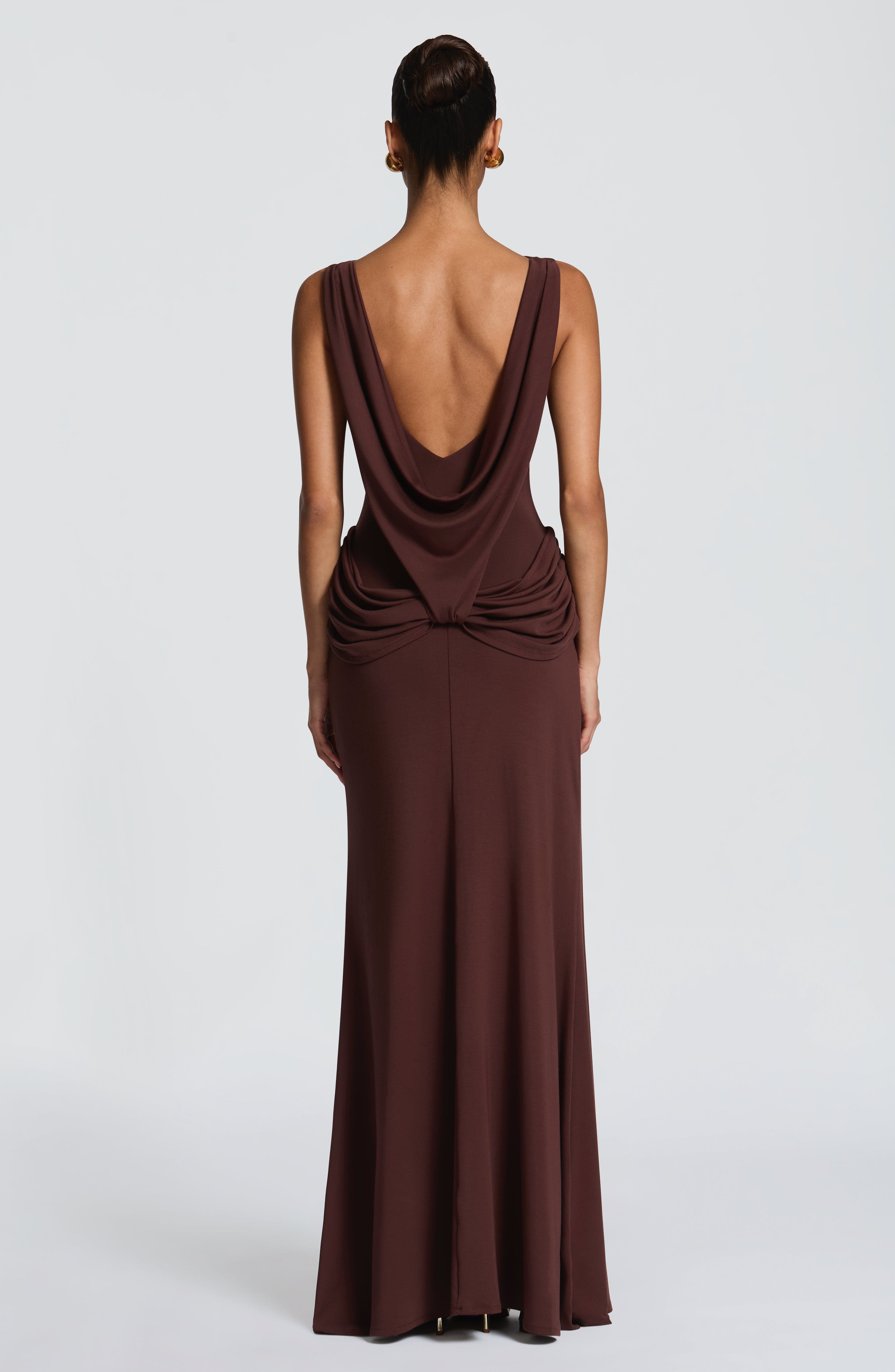 minilena Bruna Maxi Dress Plum Brown
