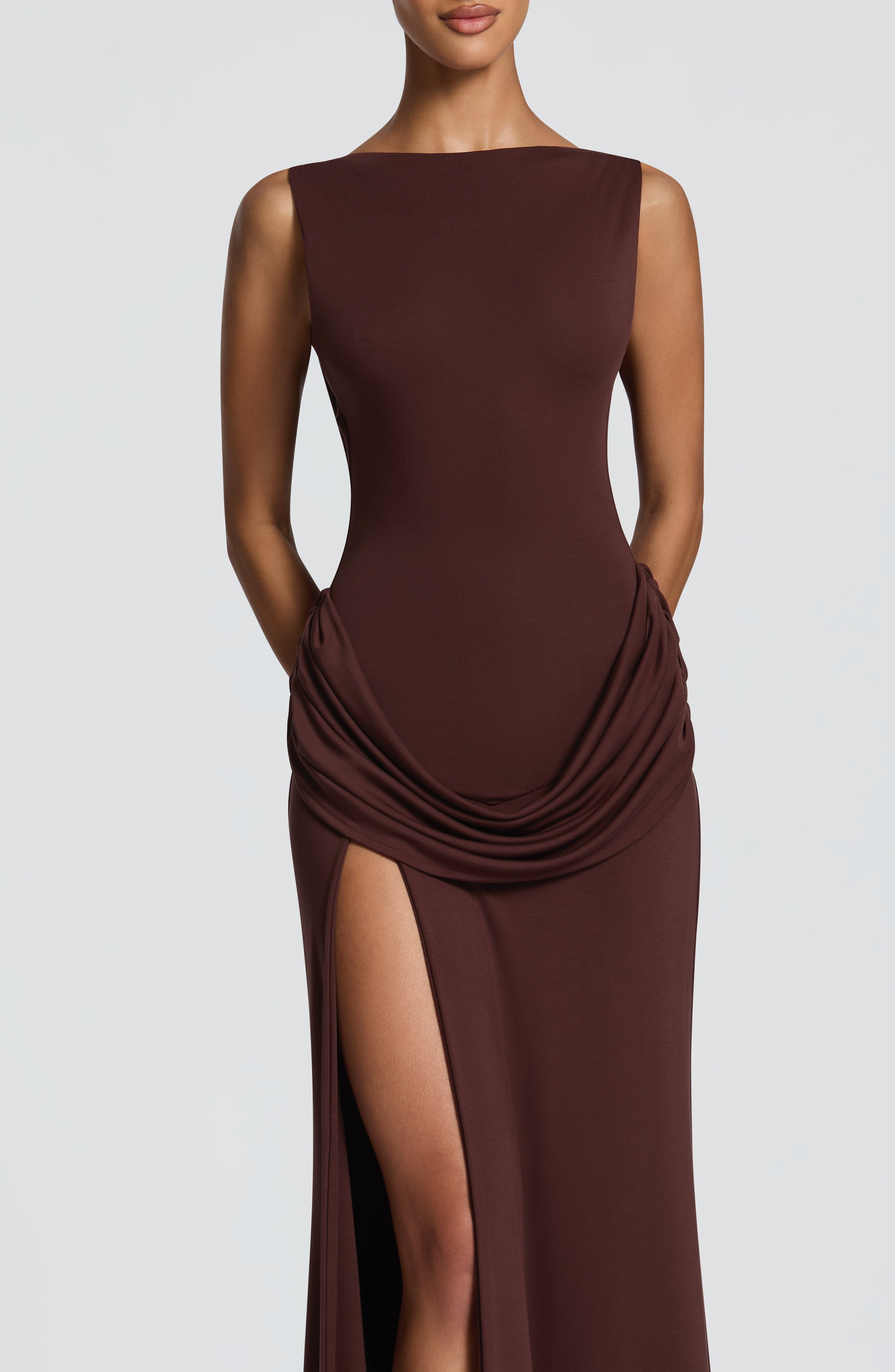minilena Bruna Maxi Dress Plum Brown