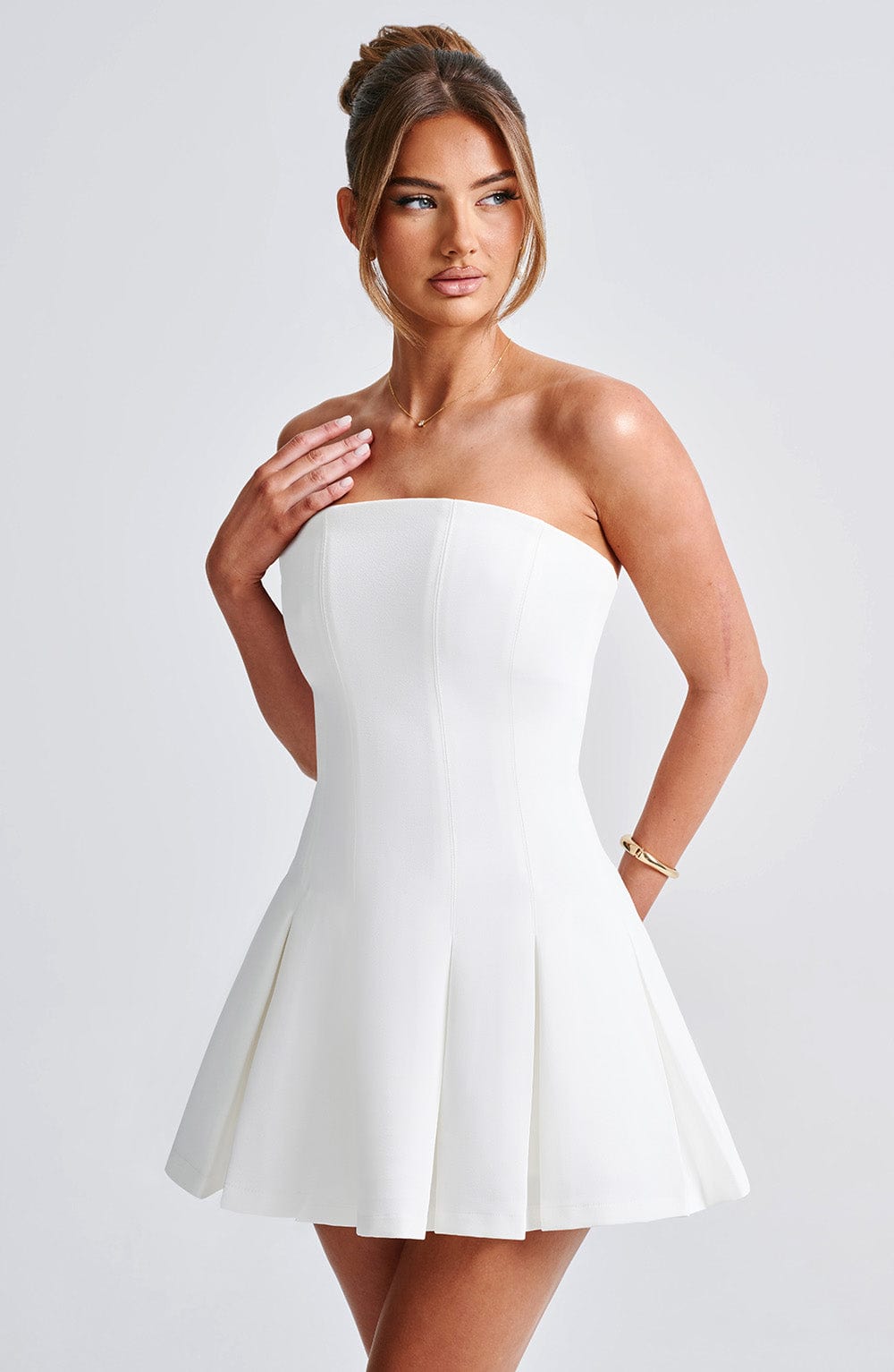 minilena Bryony Mini Dress Ivory