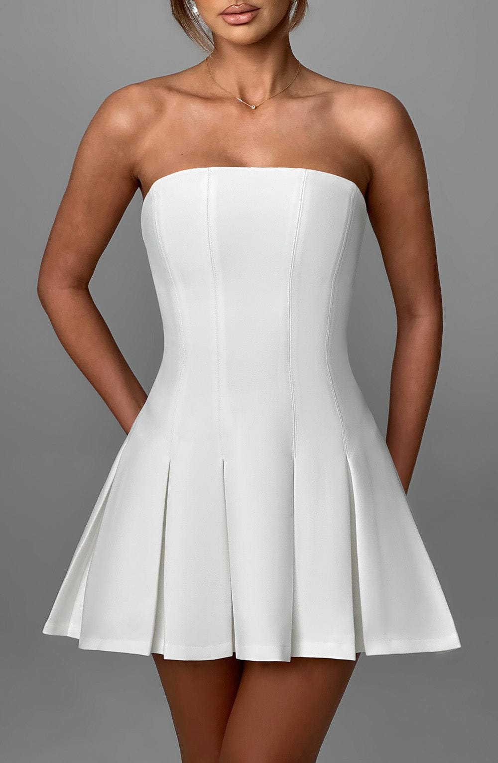 minilena Bryony Mini Dress Ivory