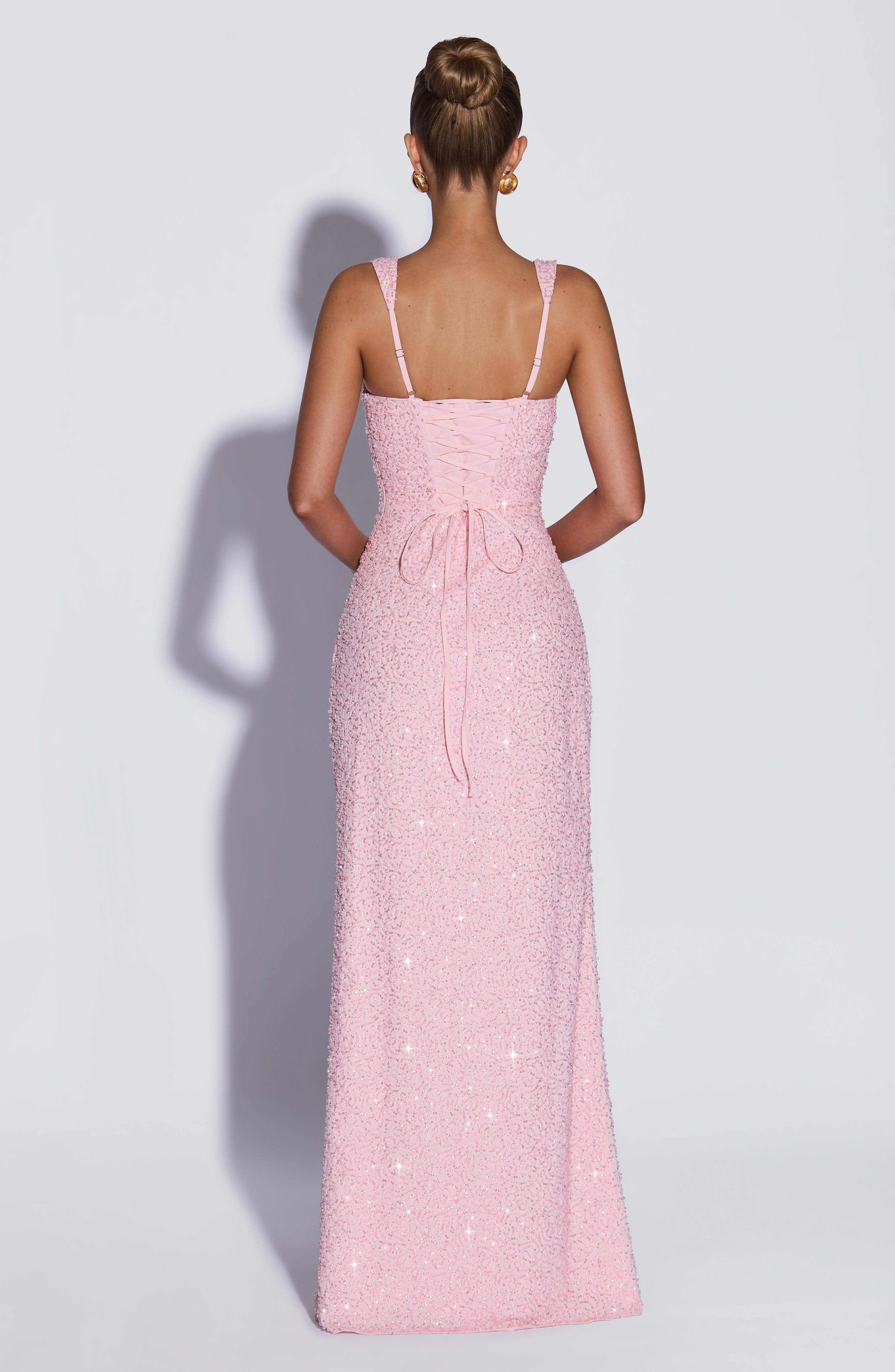 minilena Calanthe Maxi Dress Blush Sparkle