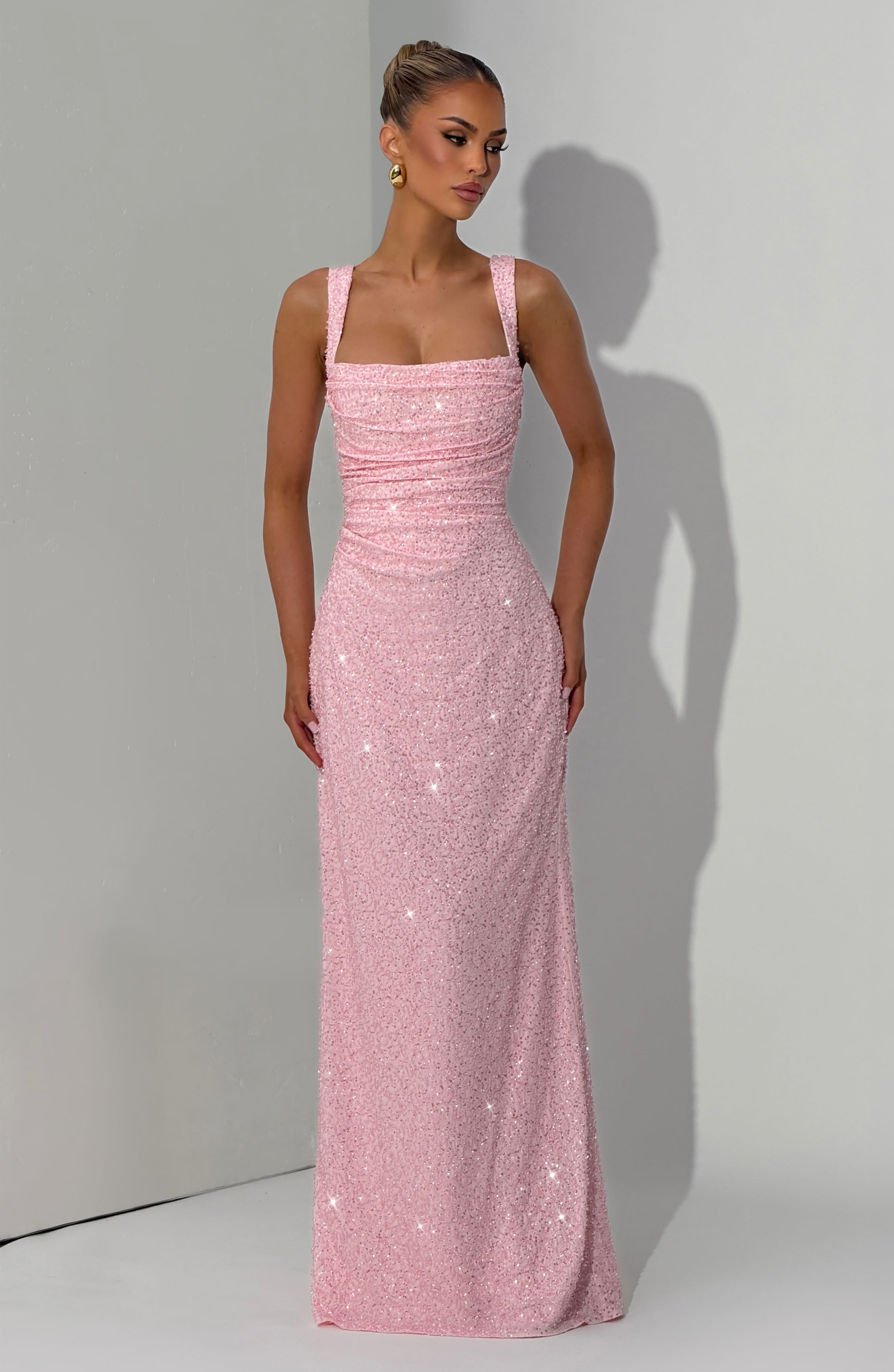 minilena Calanthe Maxi Dress Blush Sparkle
