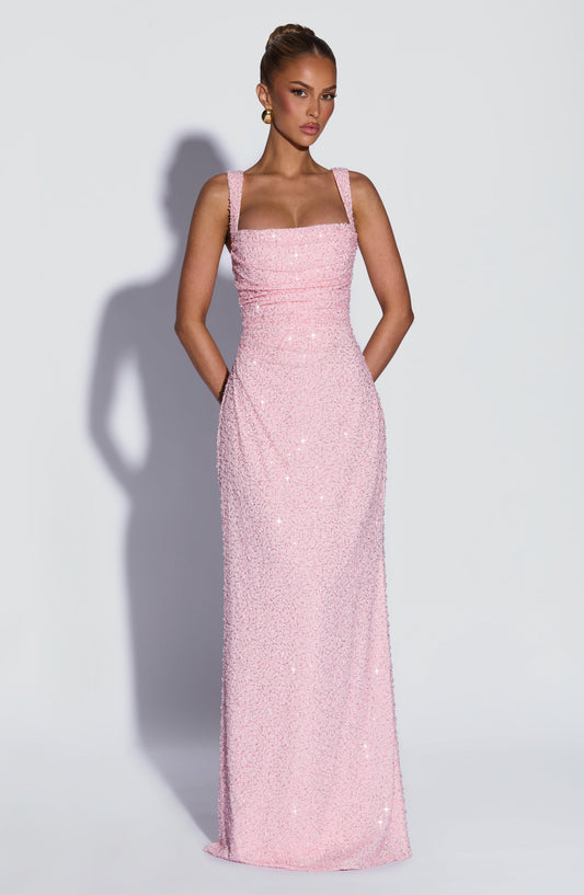 minilena Calanthe Maxi Dress Blush Sparkle