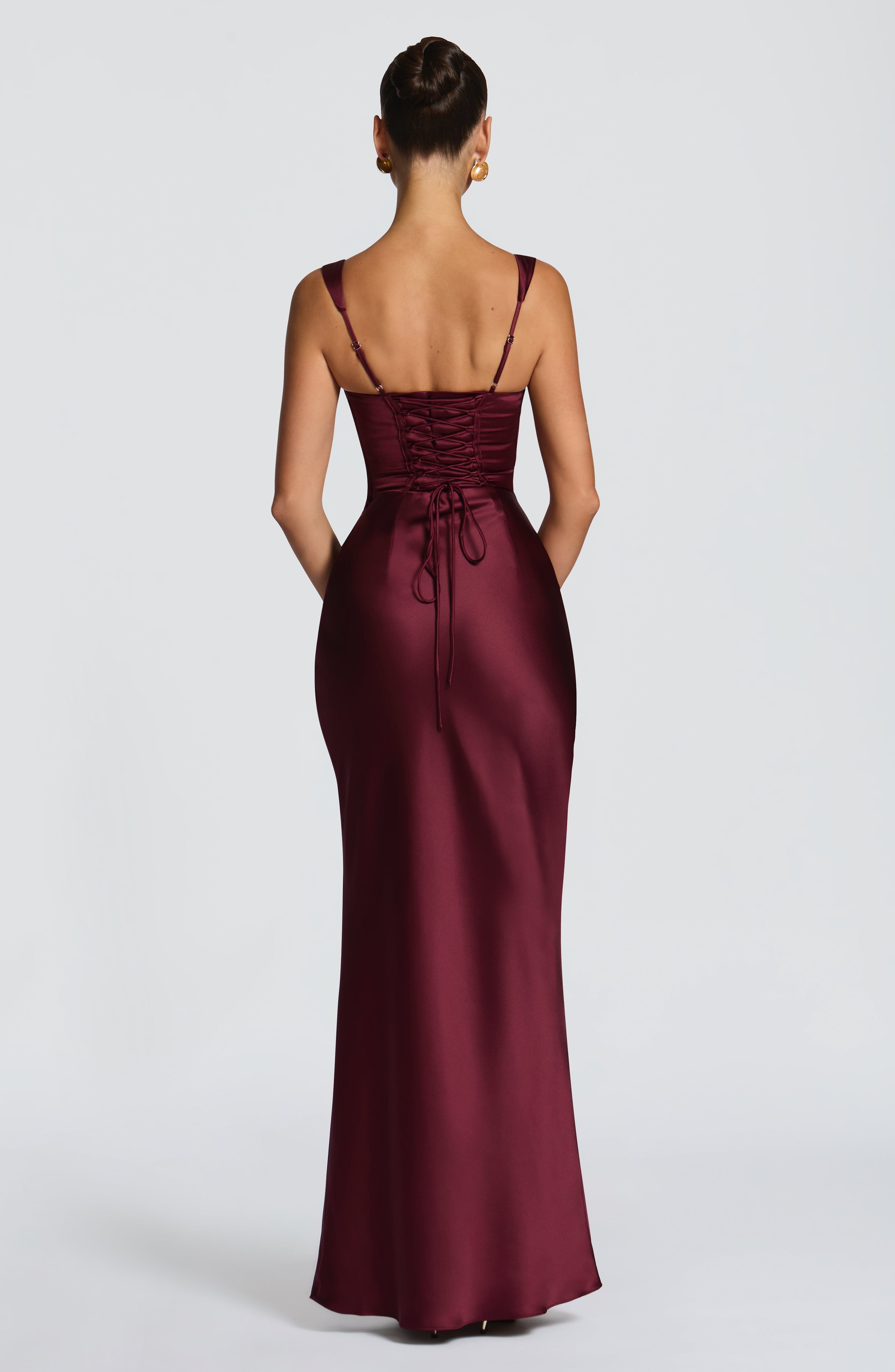 minilena Calanthe Maxi Dress Cherry Lacquer