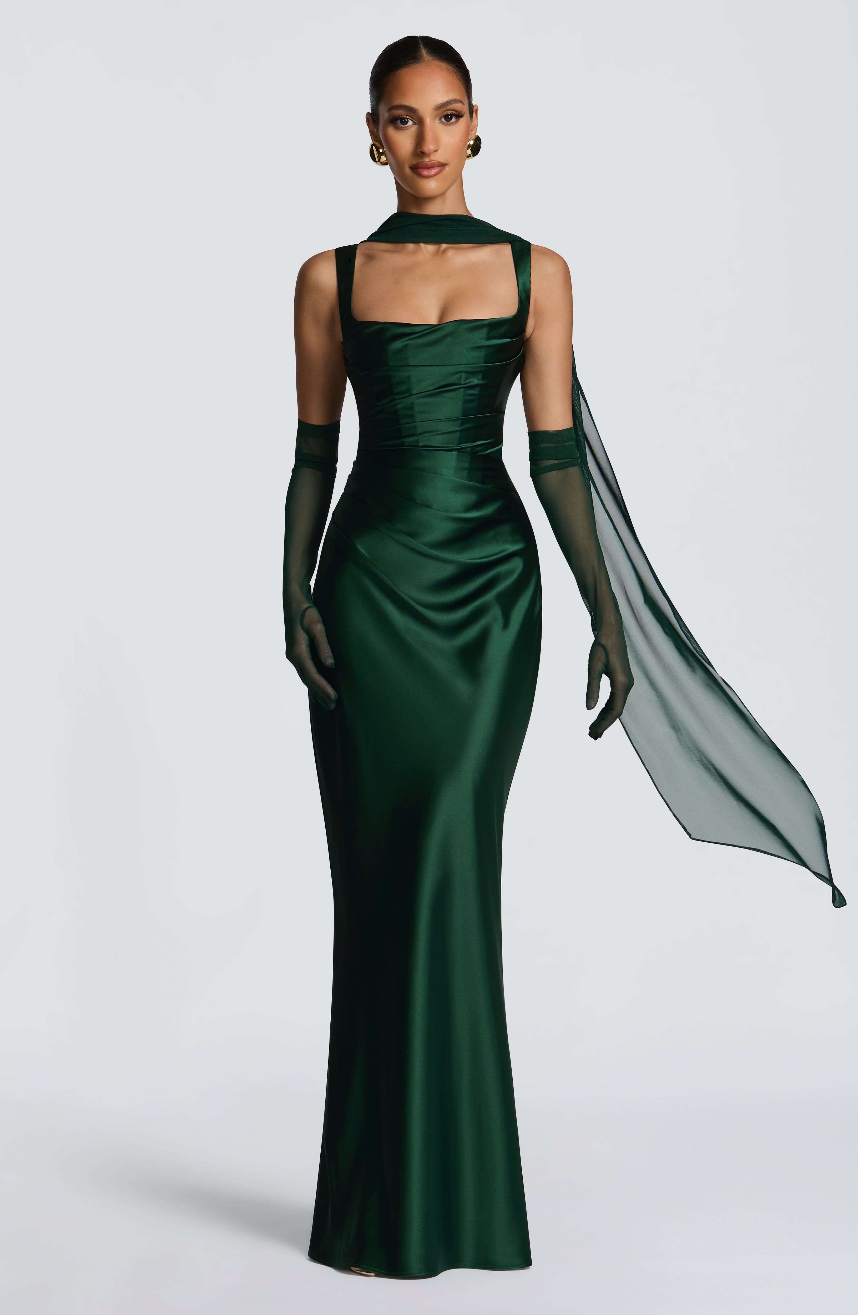 minilena Calanthe Maxi Dress Emerald