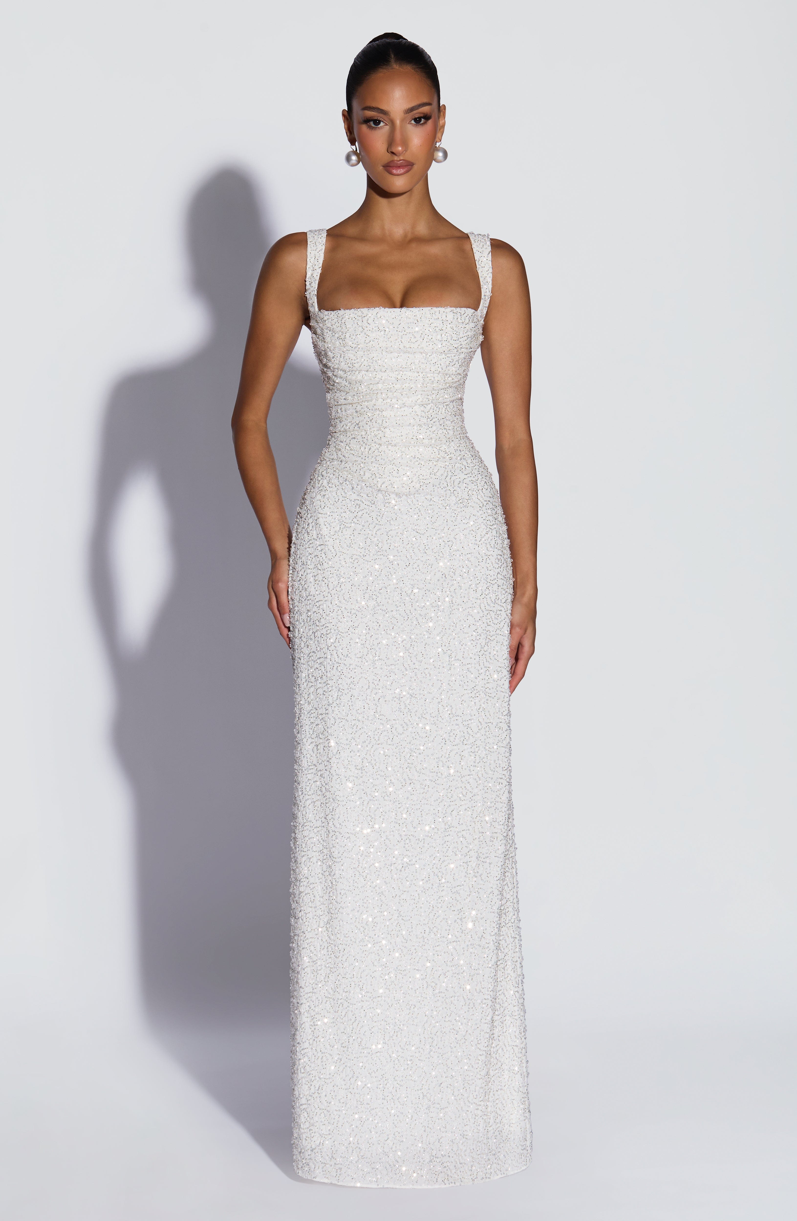 minilena Calanthe Maxi Dress Ivory Sparkle