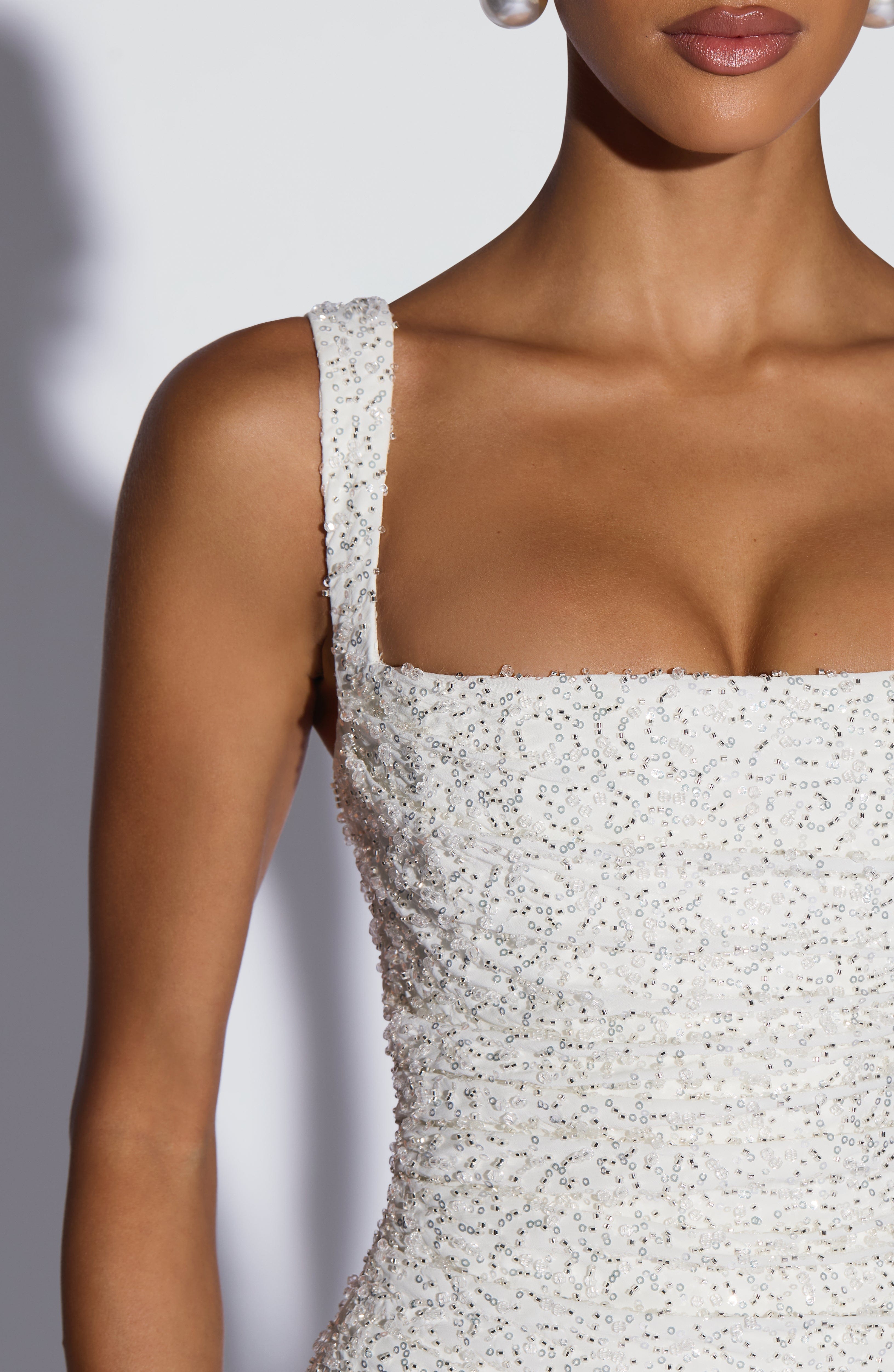 minilena Calanthe Maxi Dress Ivory Sparkle
