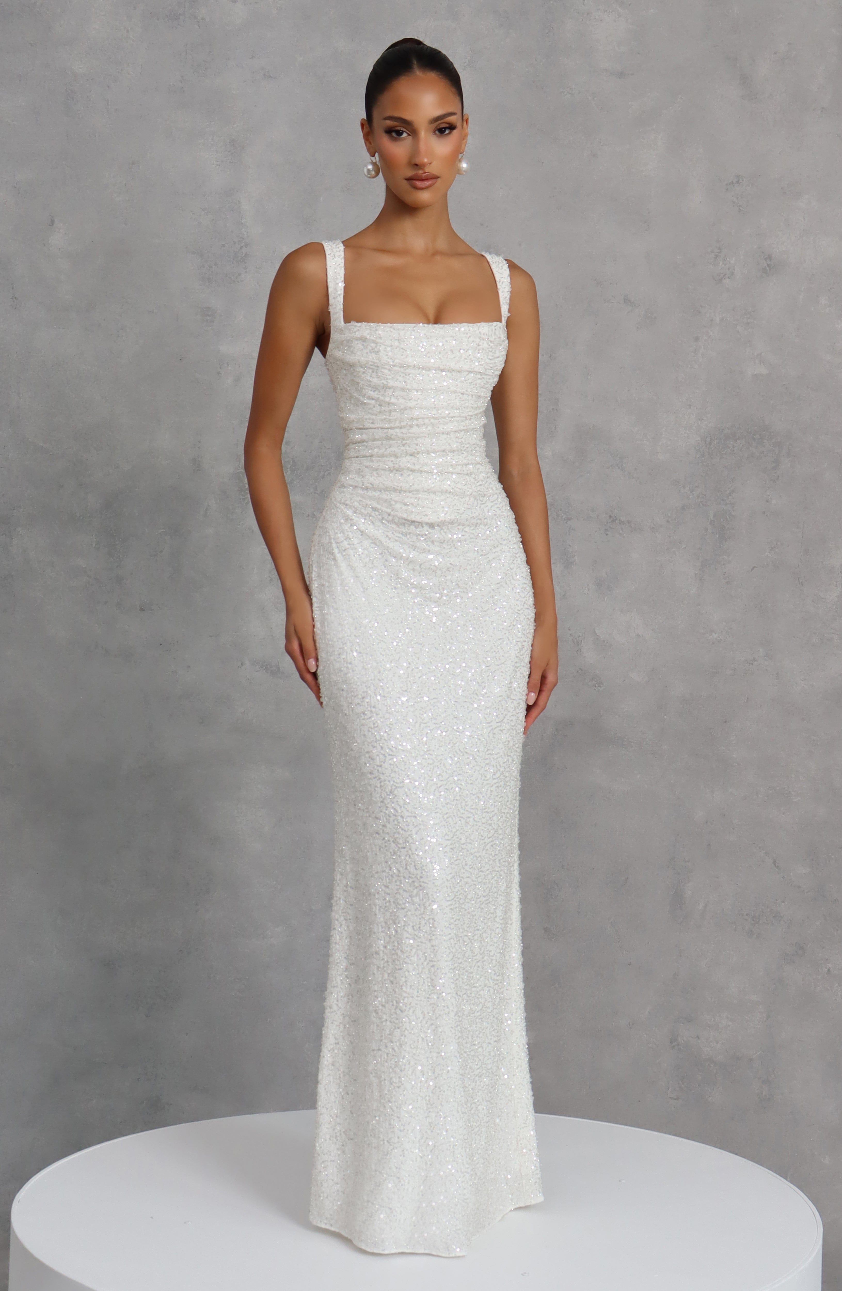 minilena Calanthe Maxi Dress Ivory Sparkle