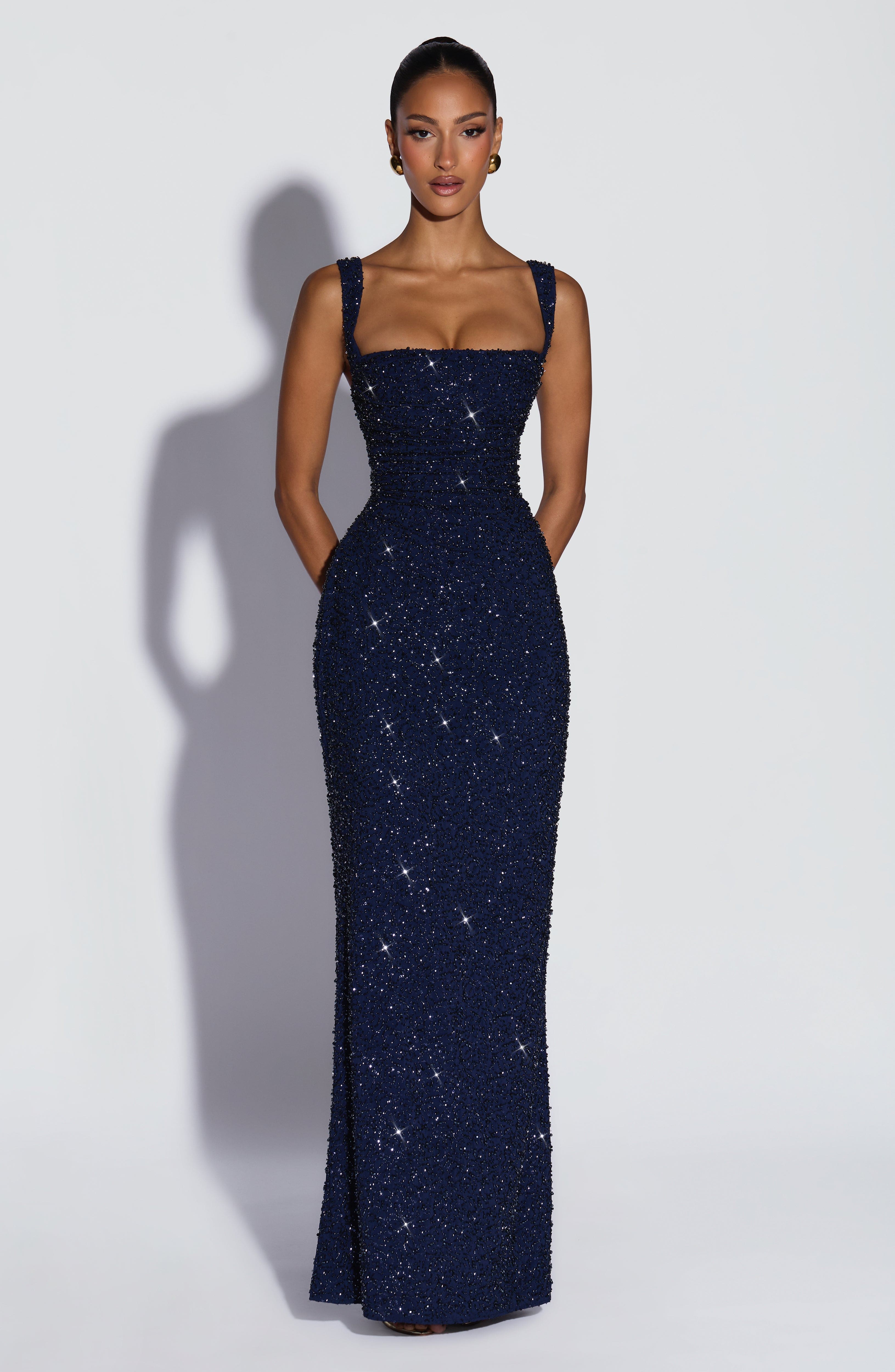 minilena Calanthe Maxi Dress Navy Sparkle