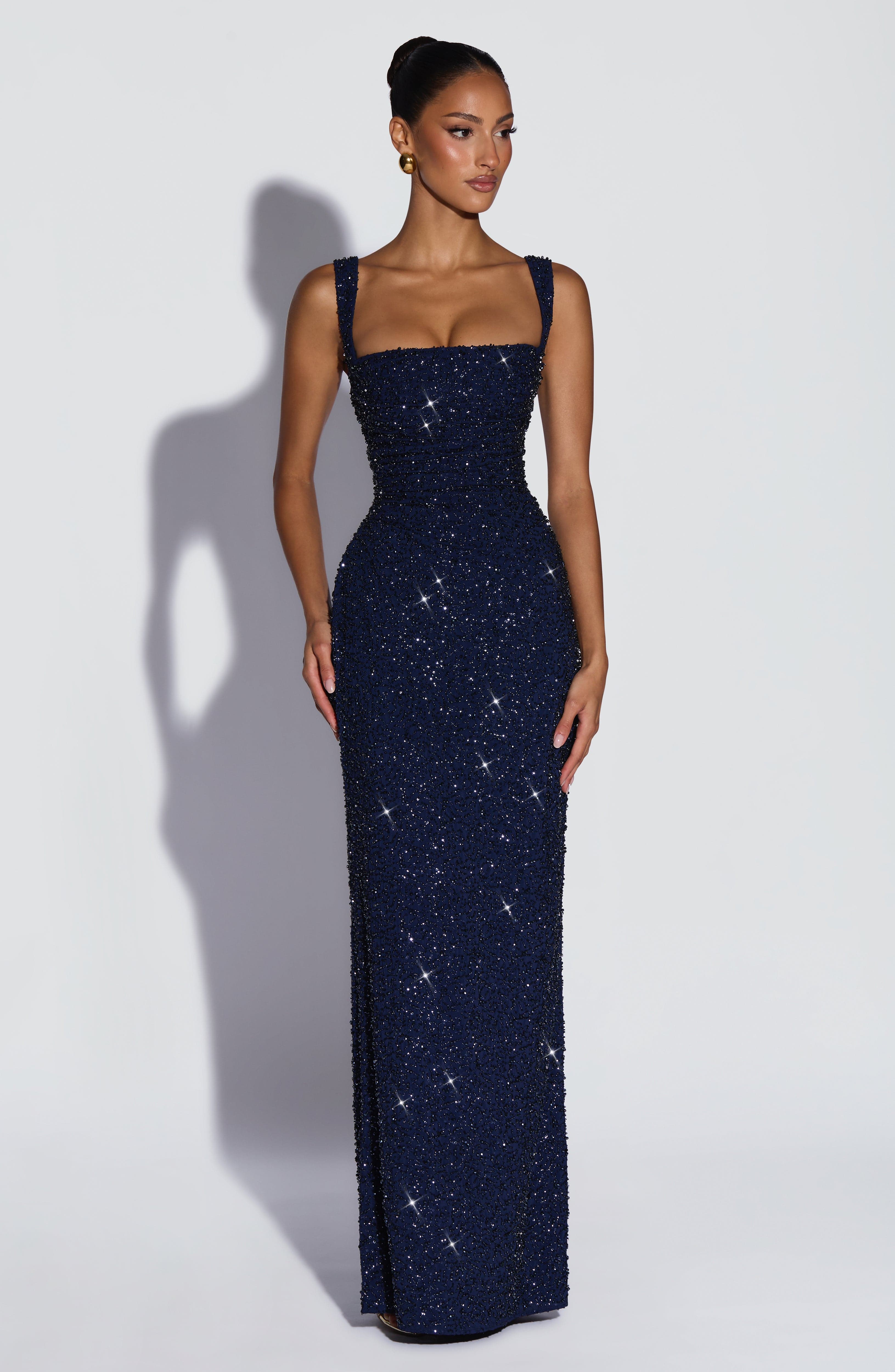 minilena Calanthe Maxi Dress Navy Sparkle
