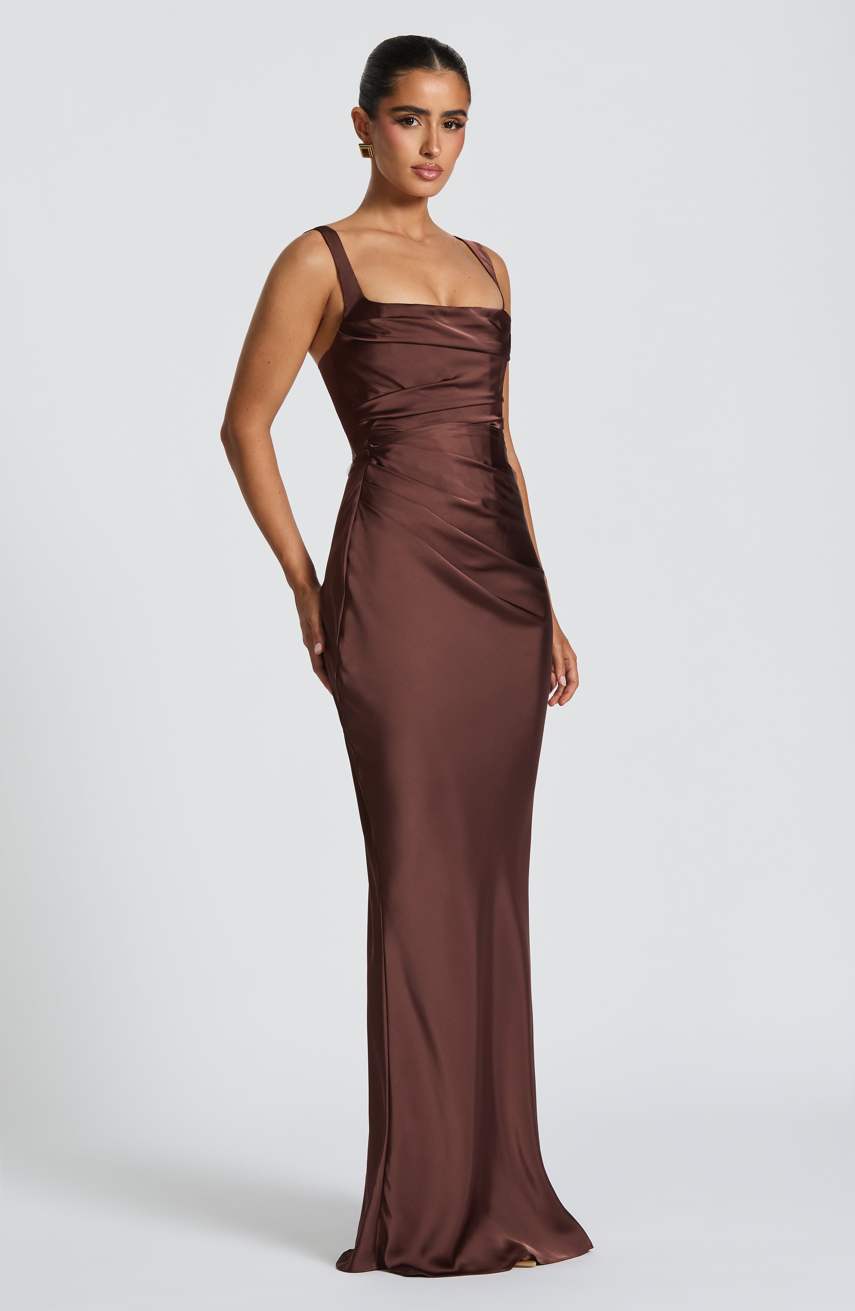 minilena Calanthe Maxi Dress Plum Brown