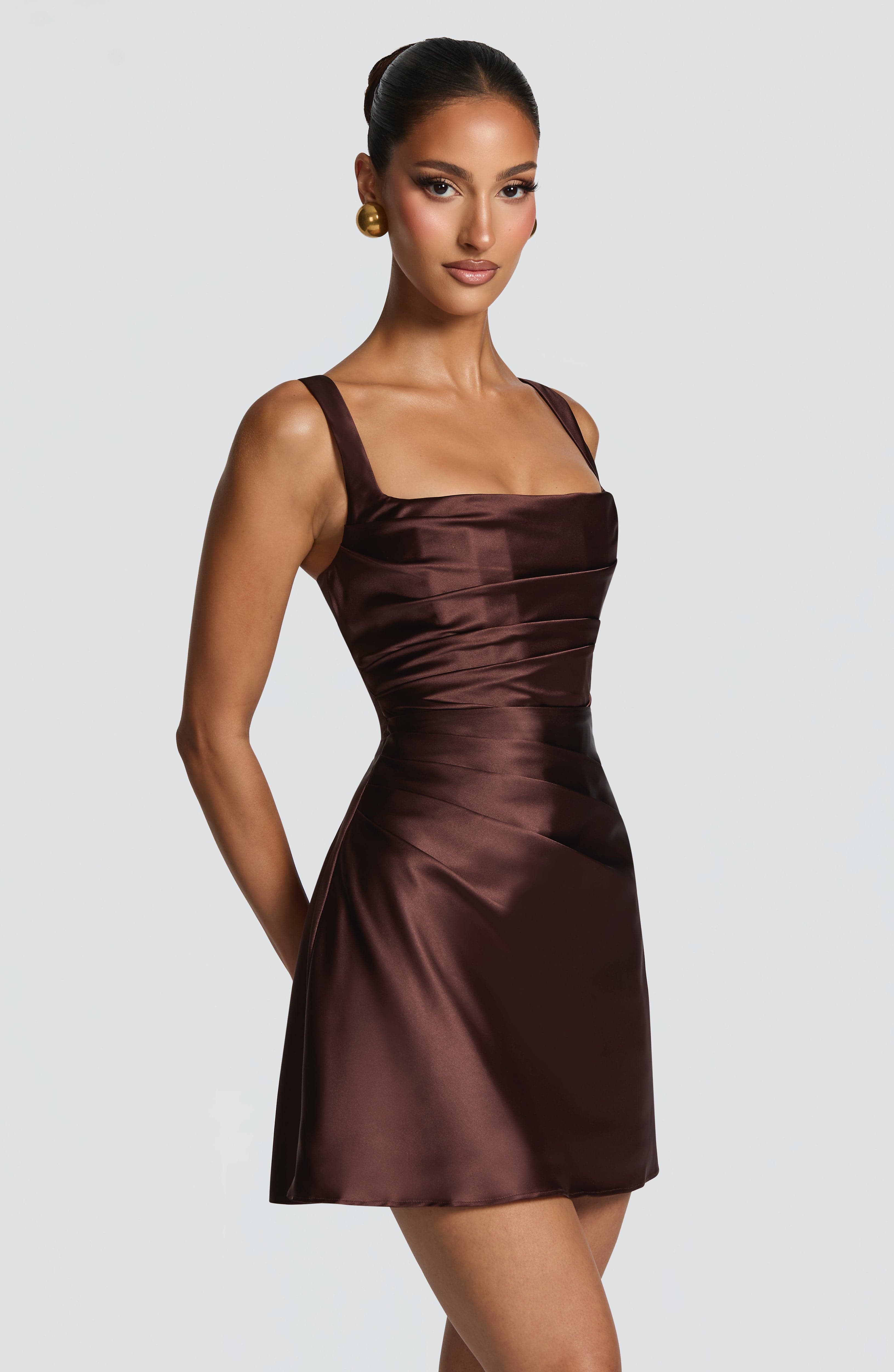 minilena Calanthe Mini Dress Plum Brown