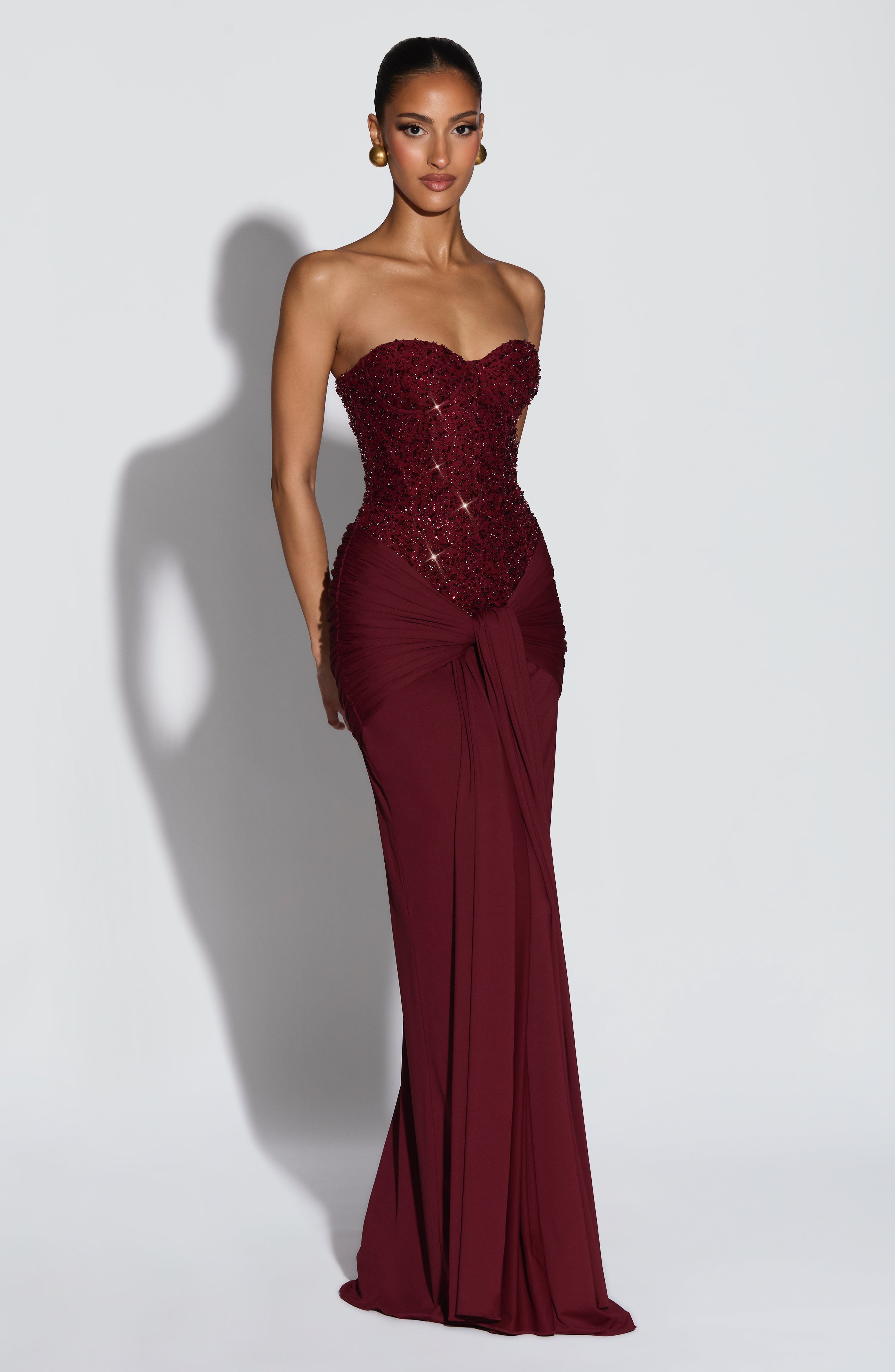 minilena Carina Maxi Dress Burgundy