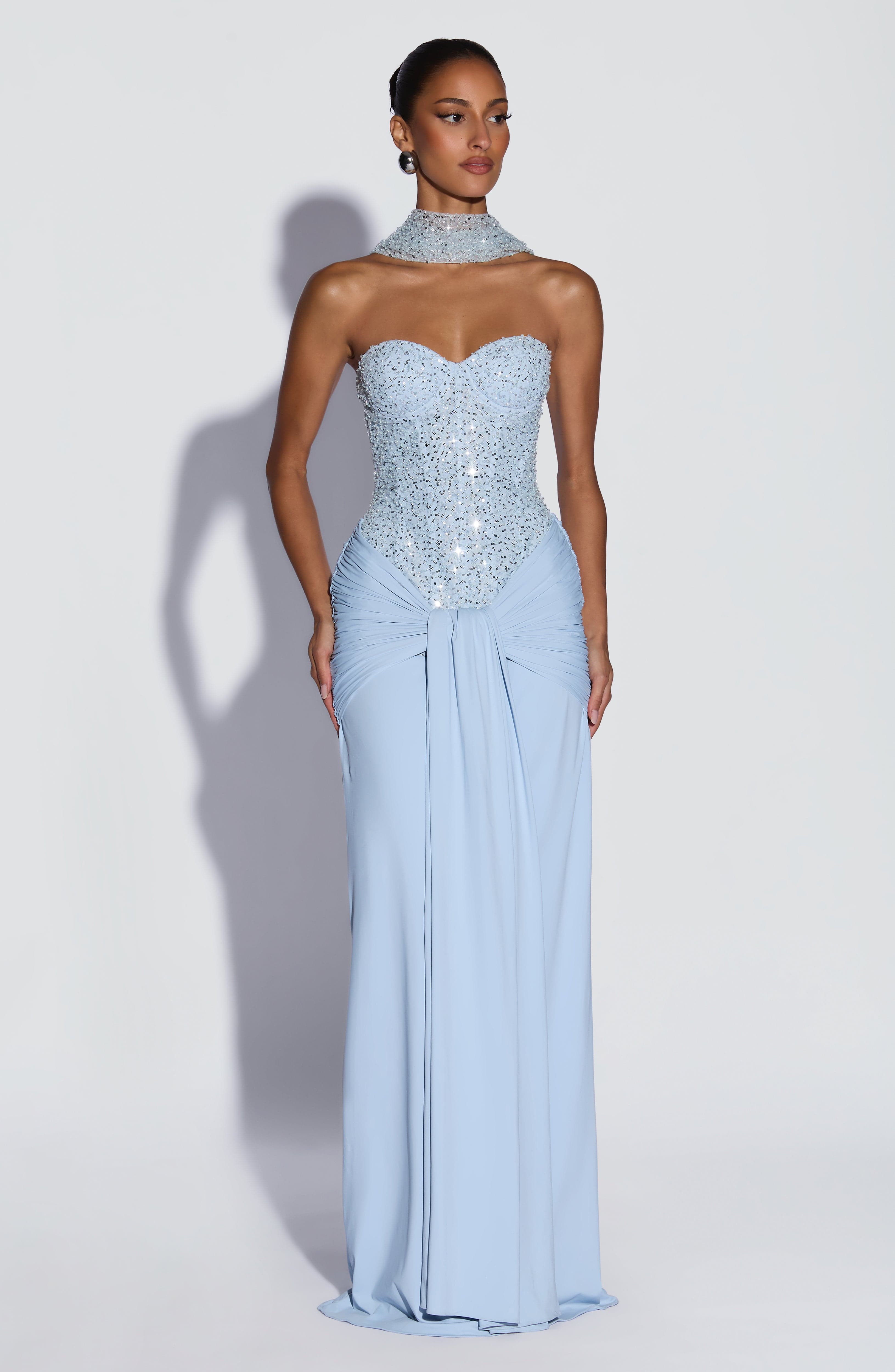 minilena Carina Maxi Dress Glacier Blue