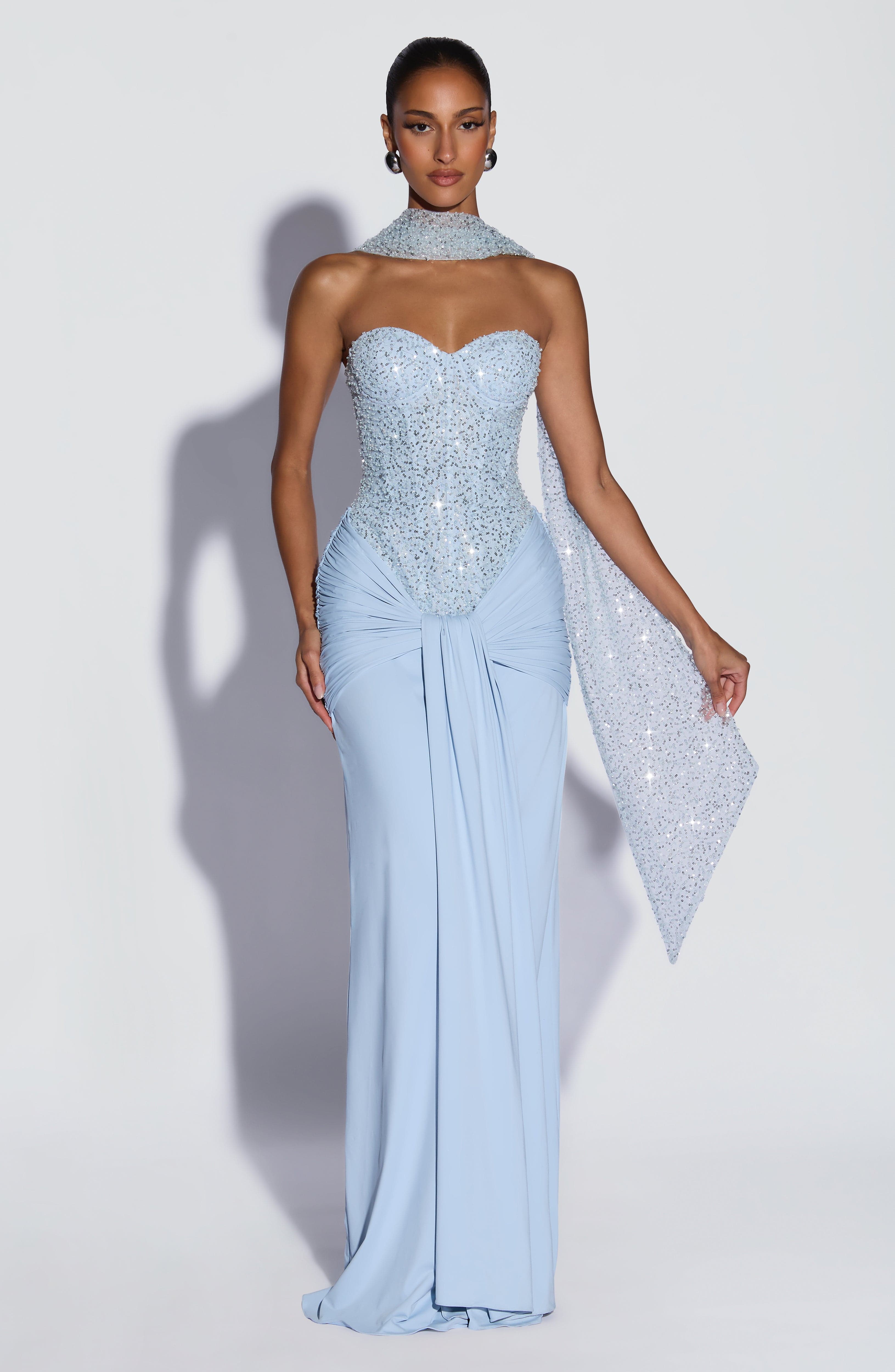 minilena Carina Maxi Dress Glacier Blue