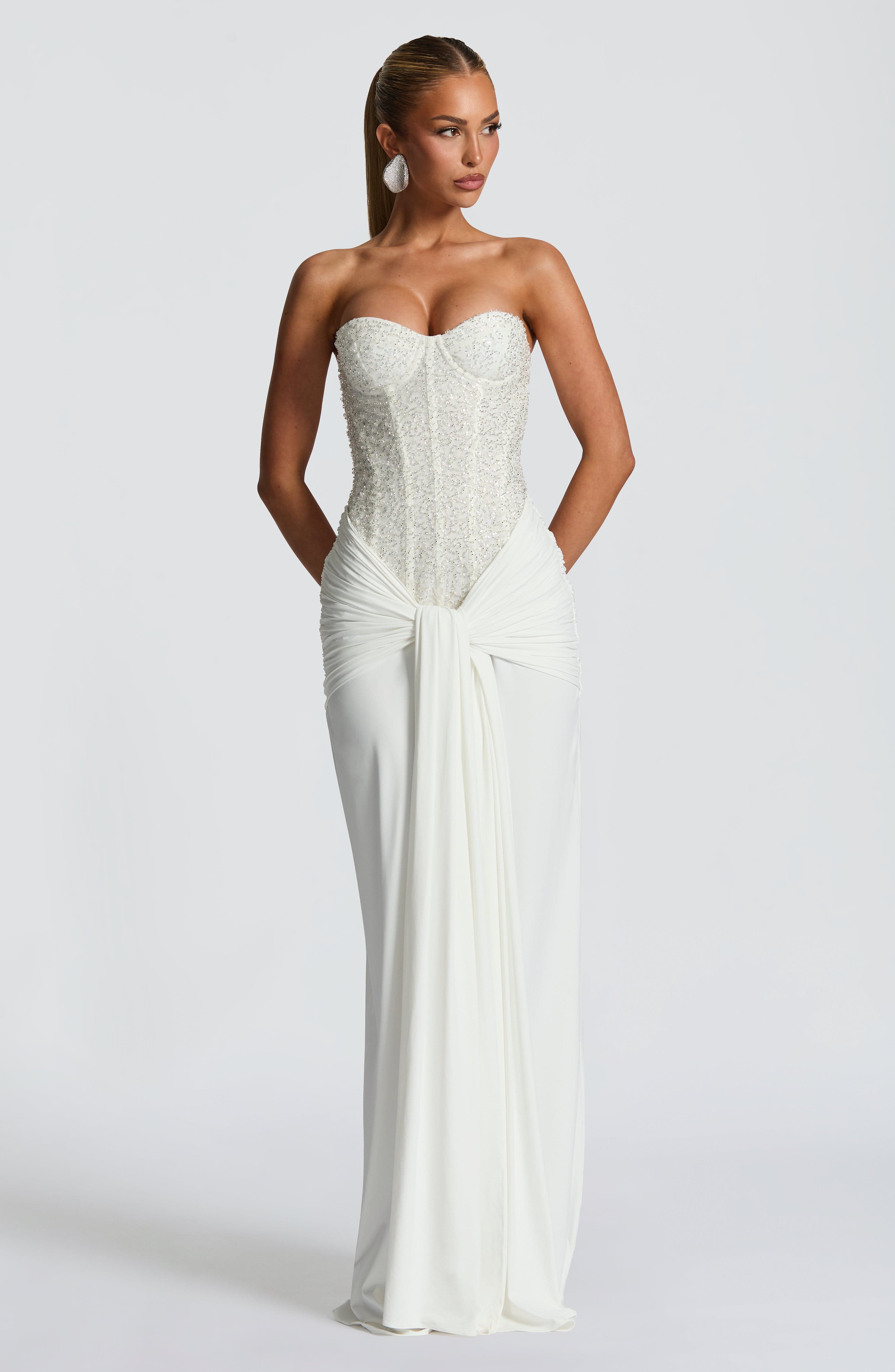 minilena Carina Maxi Dress Ivory