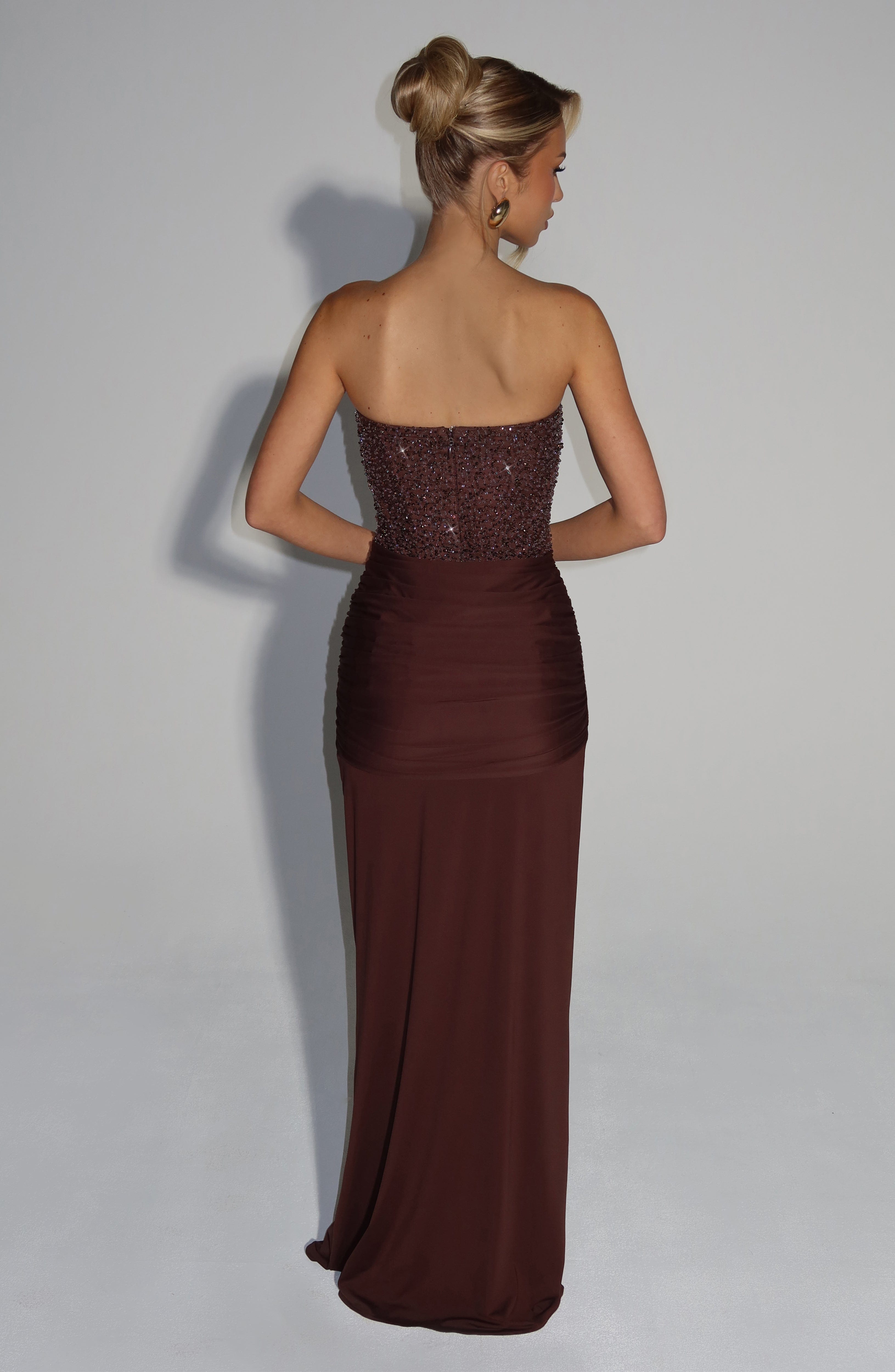 minilena Carina Maxi Dress Plum Brown