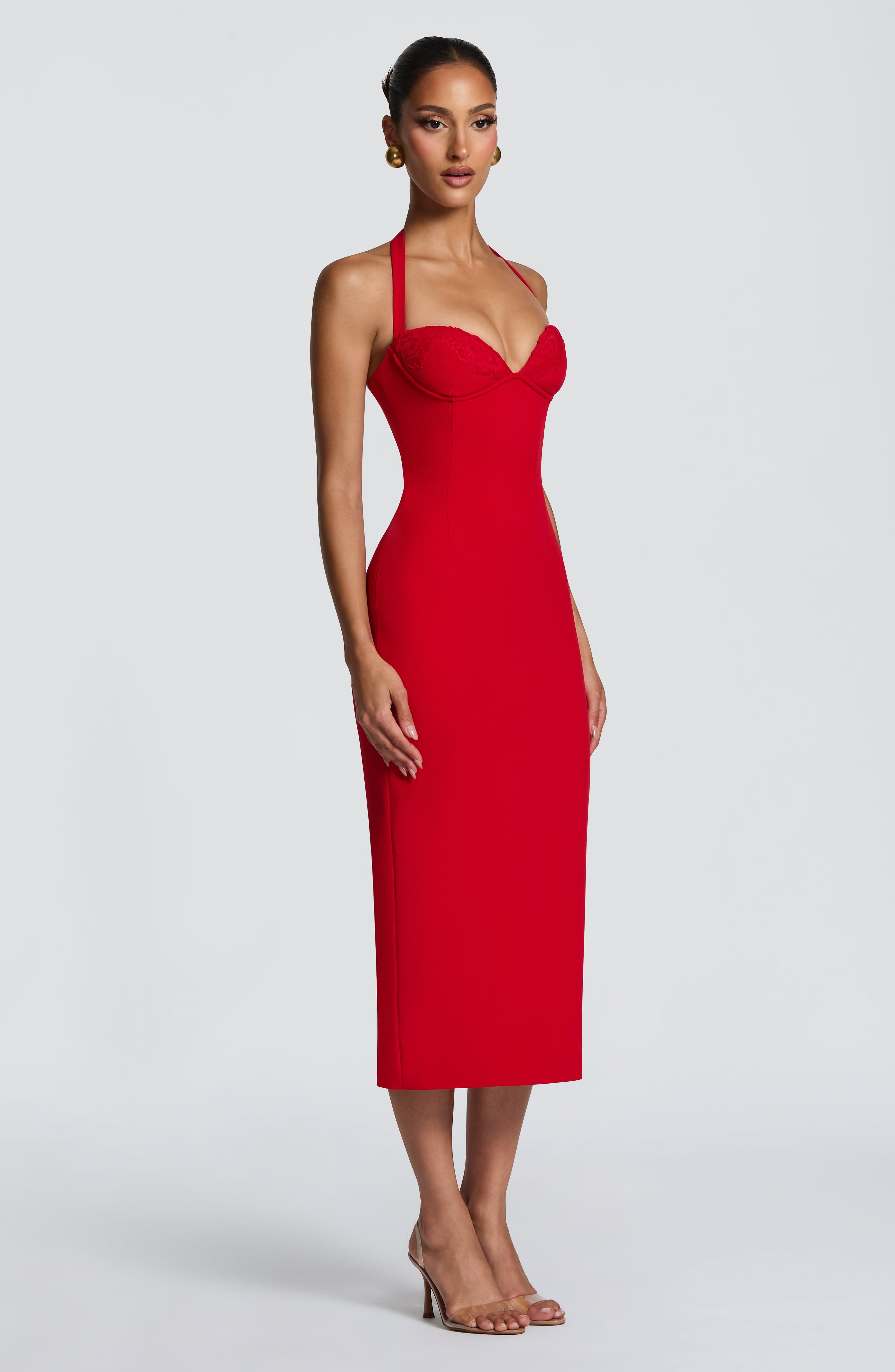 minilena Cassia Midi Dress Red