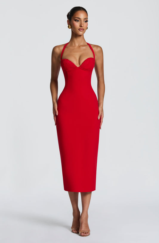 minilena Cassia Midi Dress Red