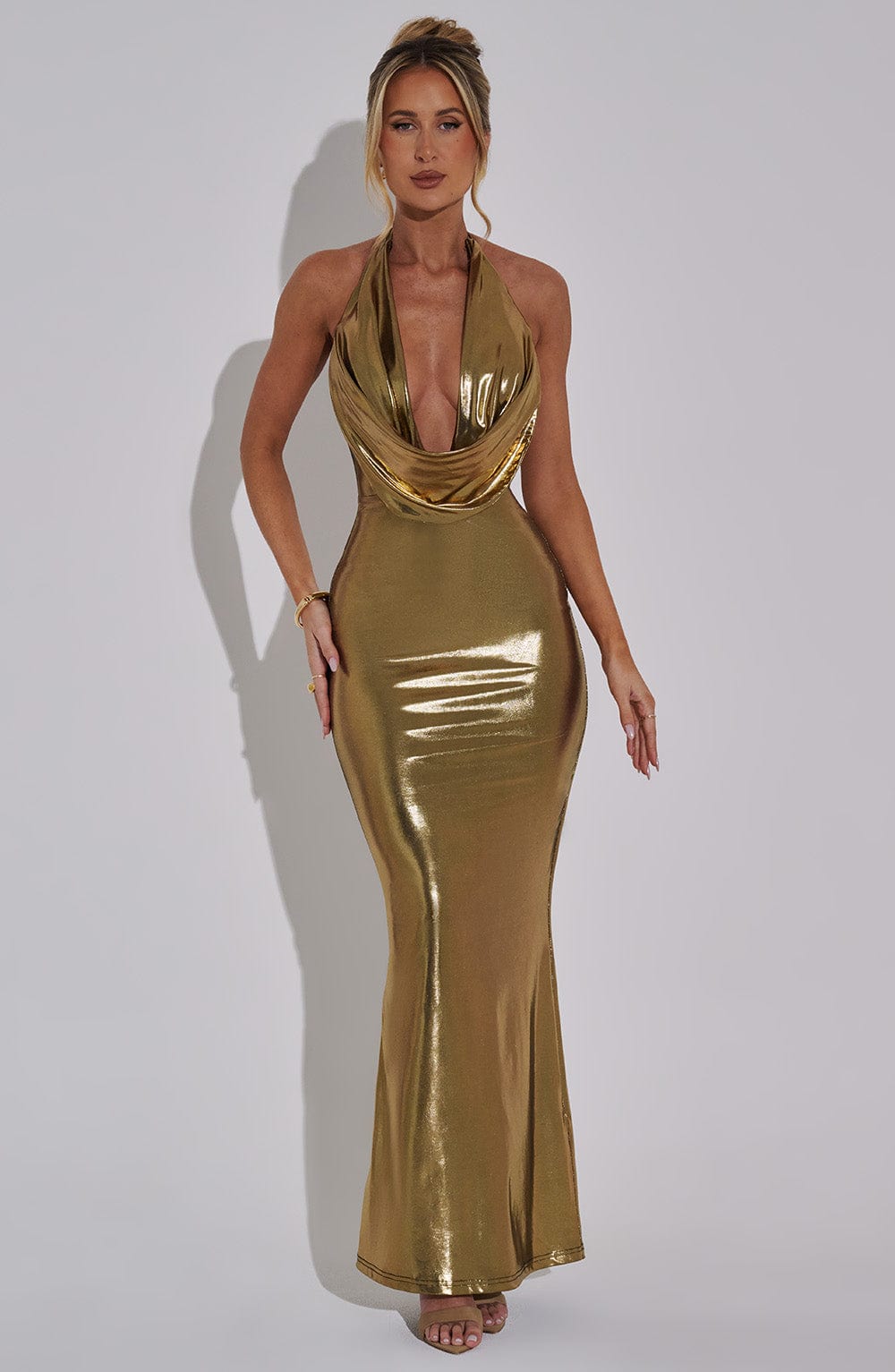 minilena Chrishelle Maxi Dress Gold