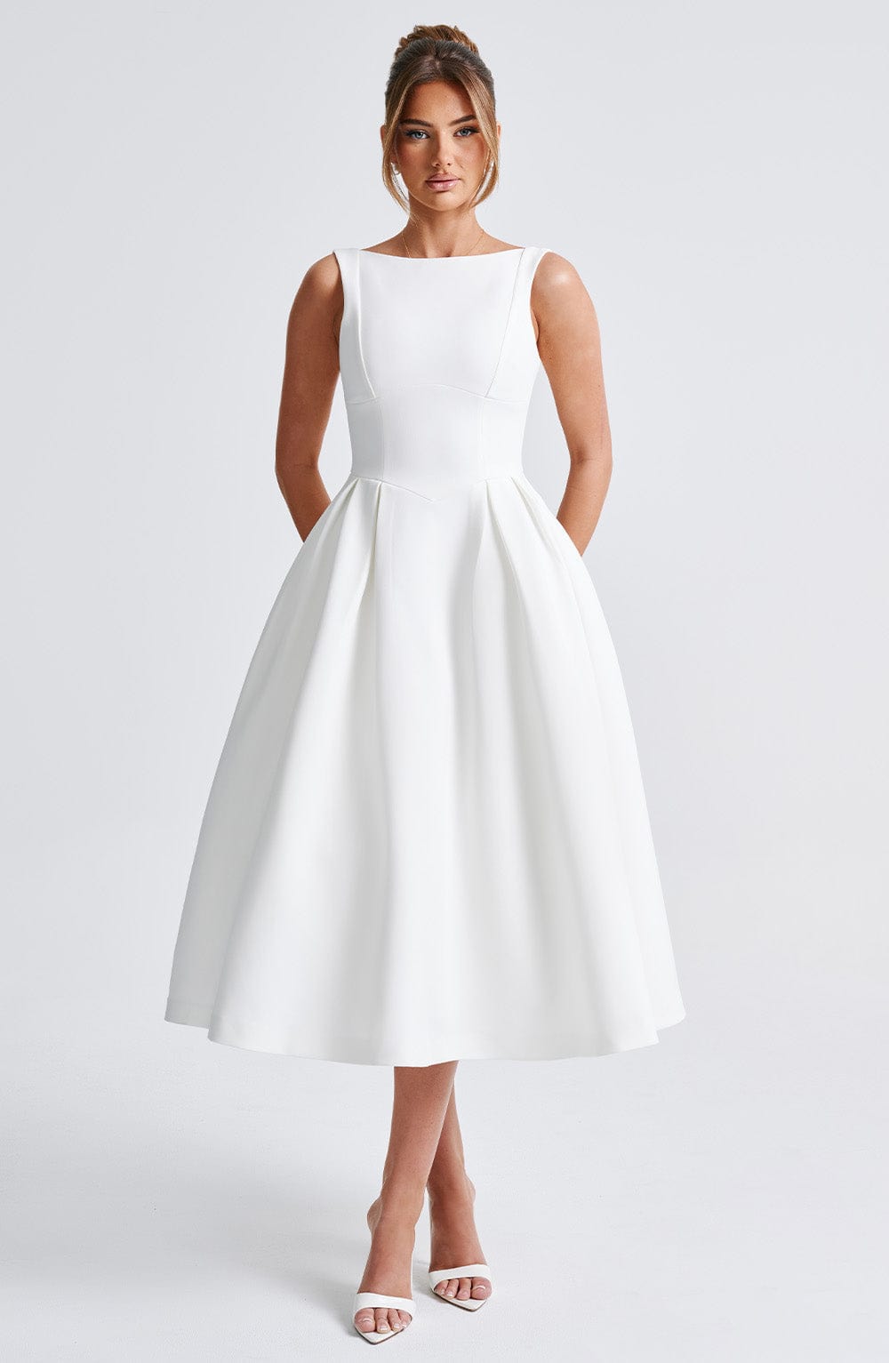 minilena Clarabella Midi Dress Ivory