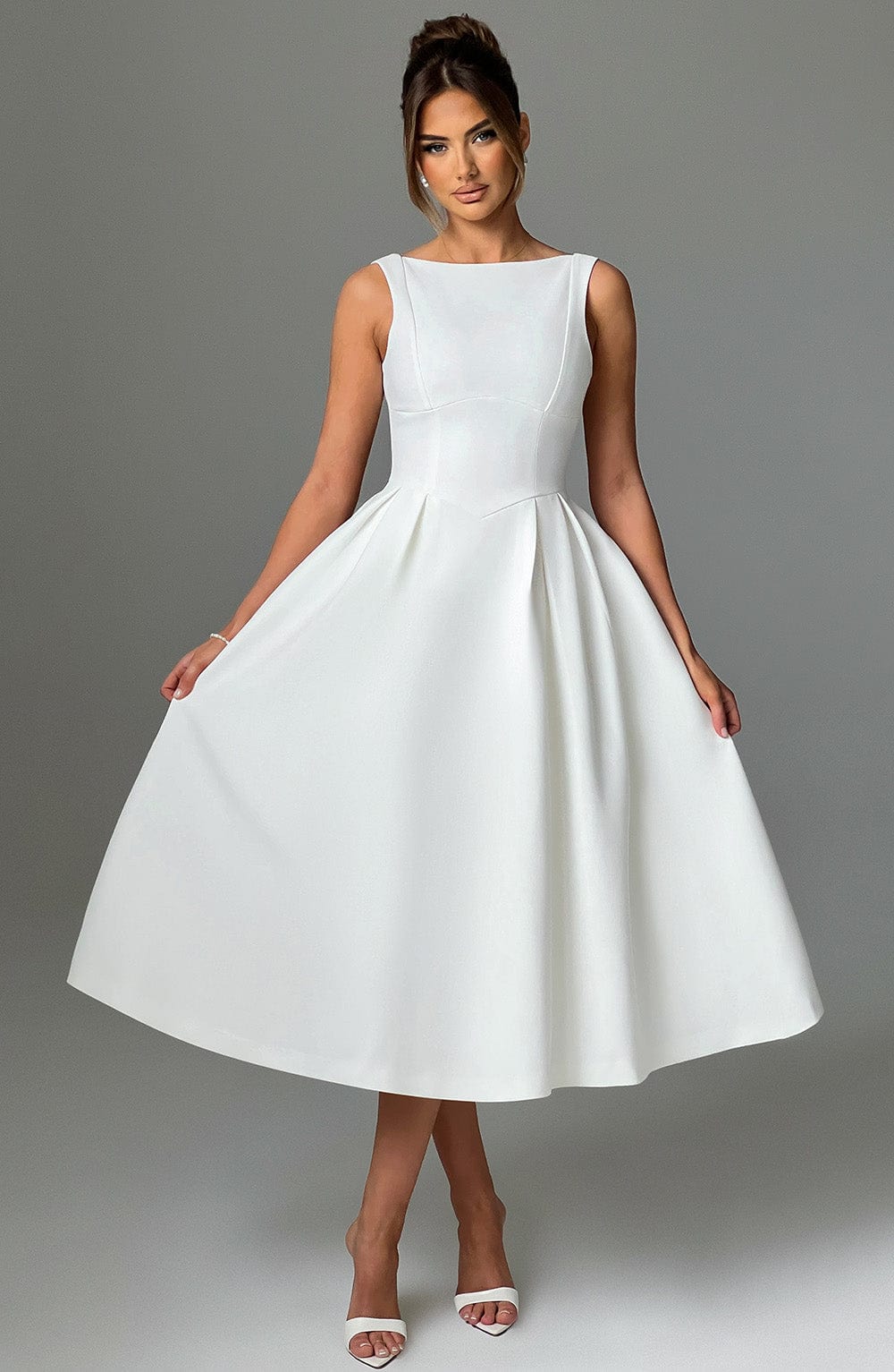 minilena Clarabella Midi Dress Ivory