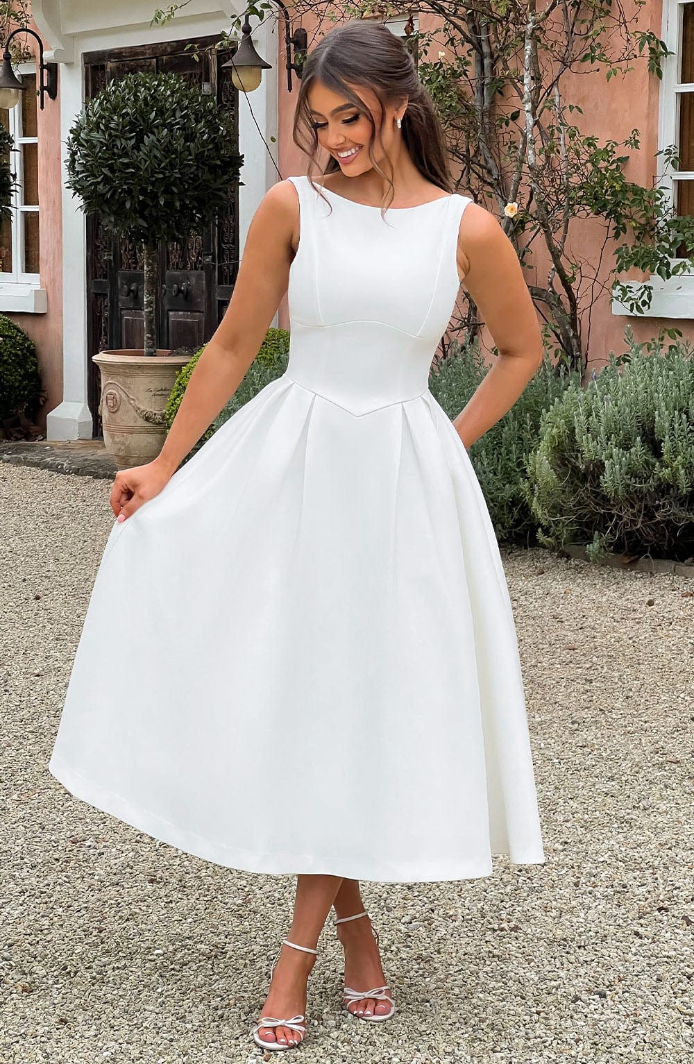 minilena Clarabella Midi Dress Ivory
