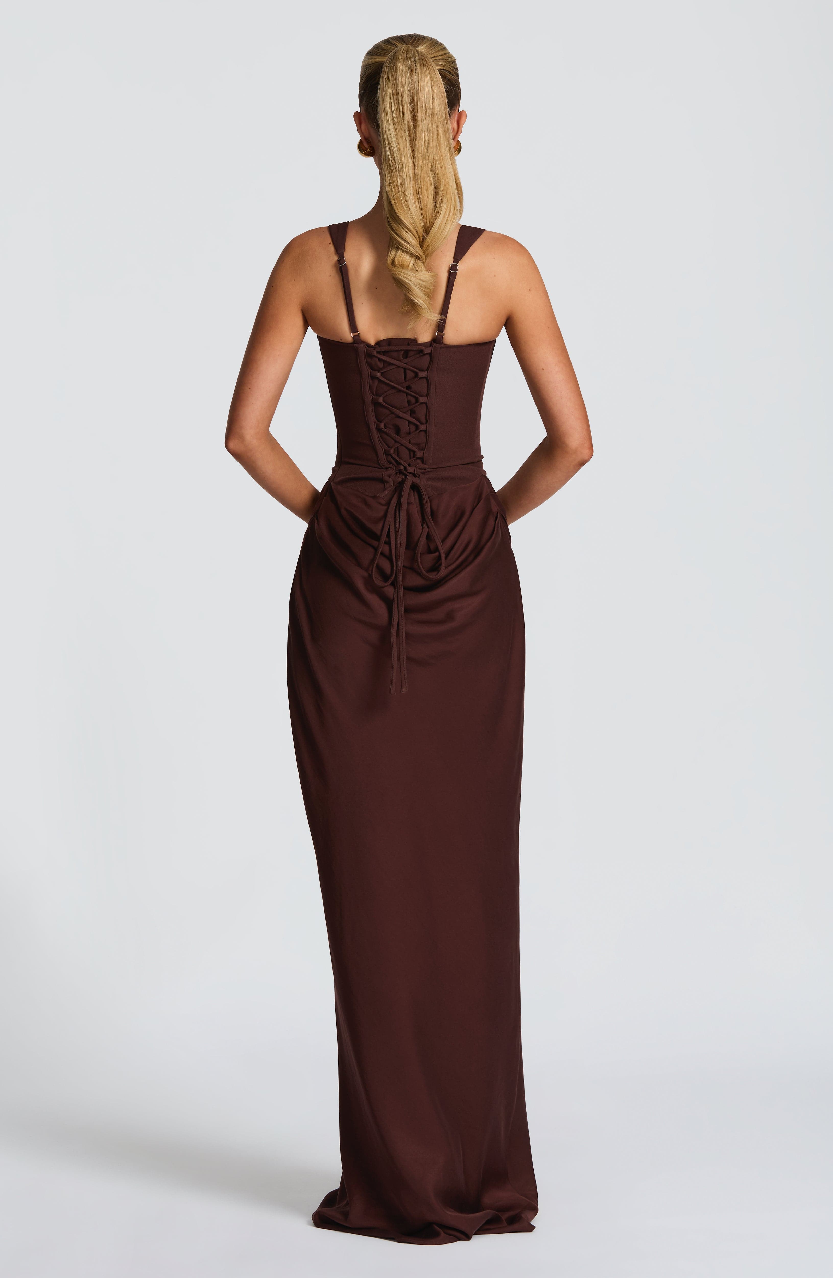 minilena Cornelia Maxi Dress Plum Brown