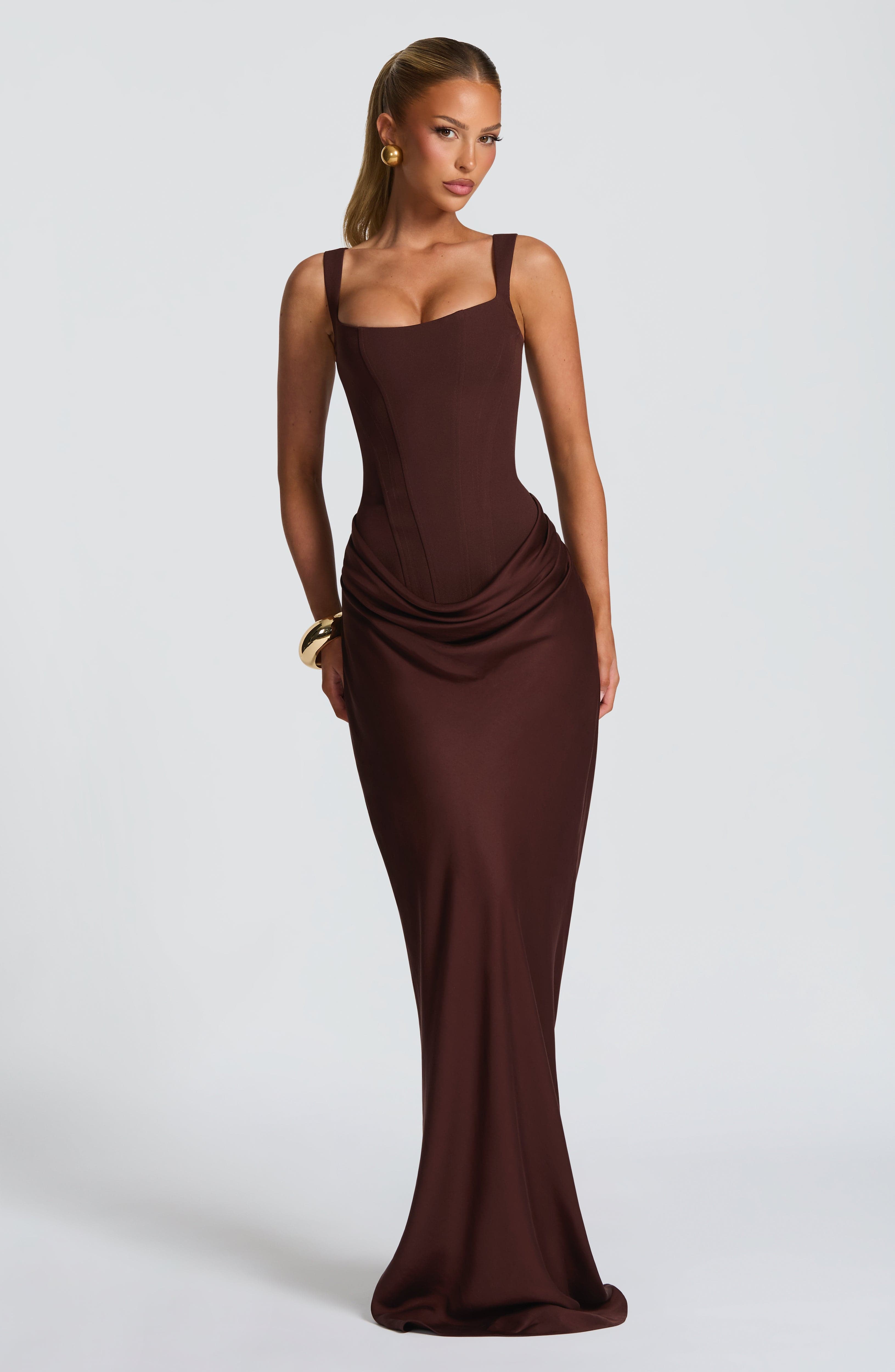 minilena Cornelia Maxi Dress Plum Brown