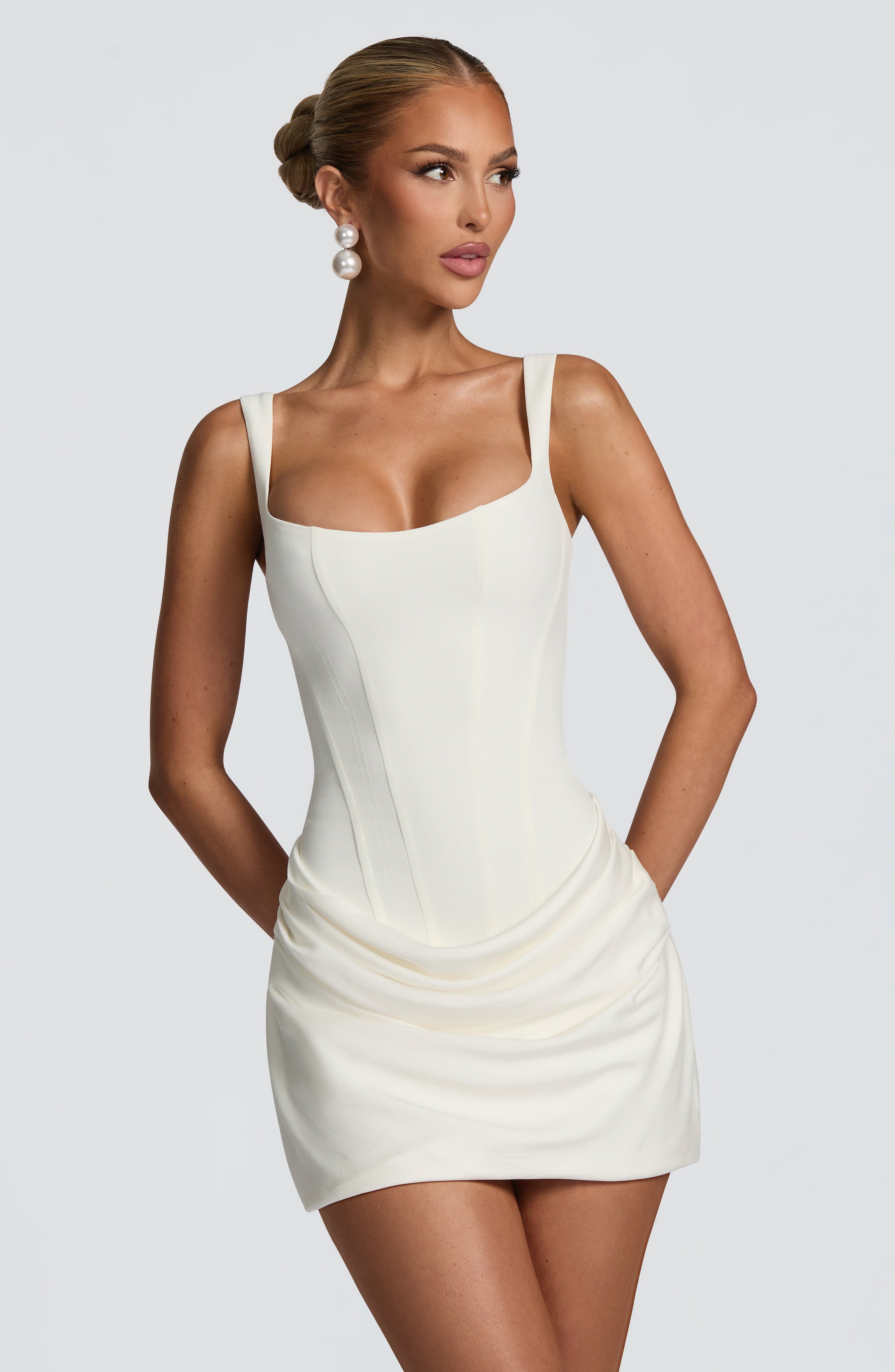 minilena Cornelia Mini Dress Ivory