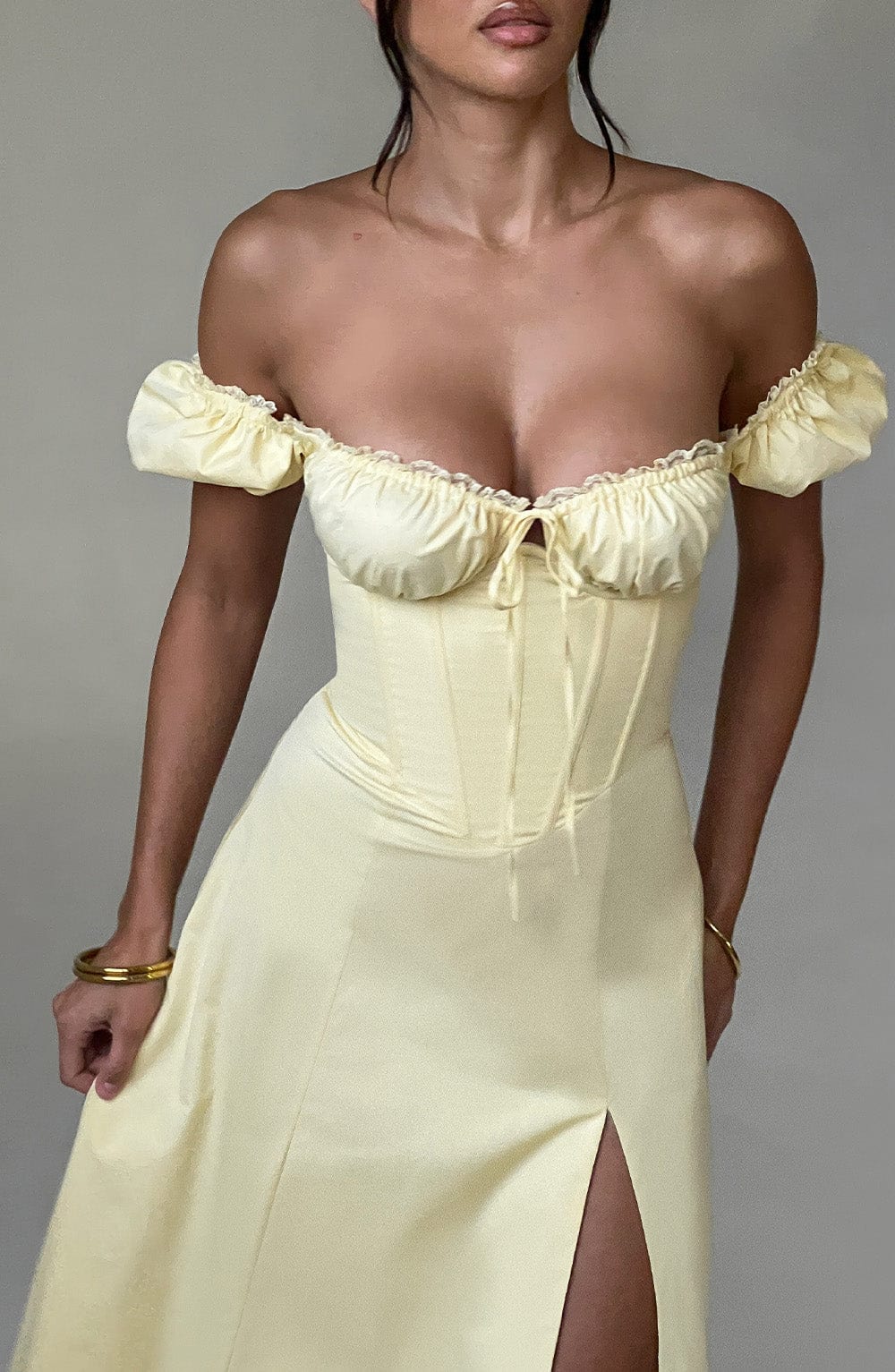 minilena Courtney Midi Dress Lemon