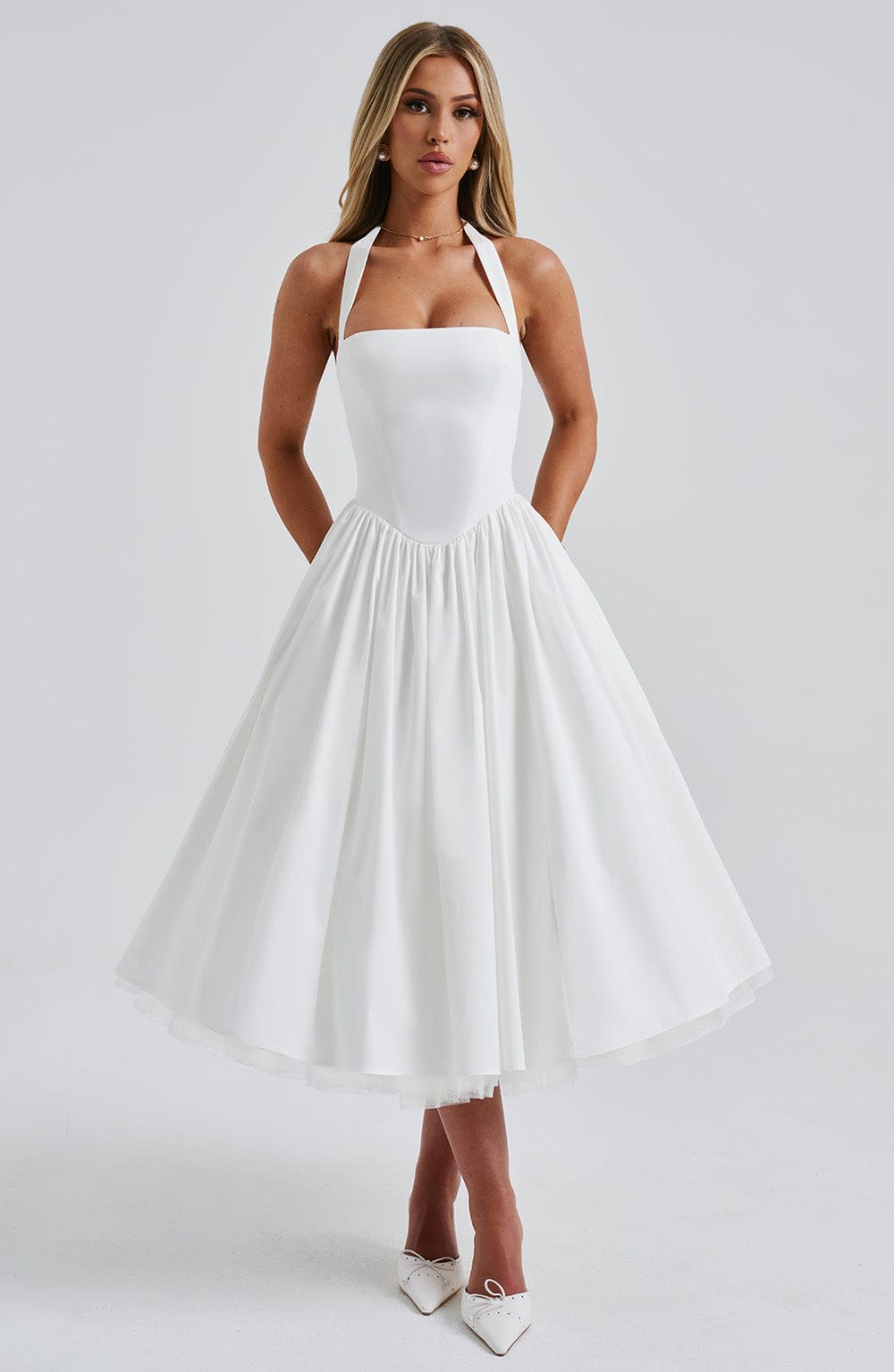 minilena Cressida Midi Dress Ivory