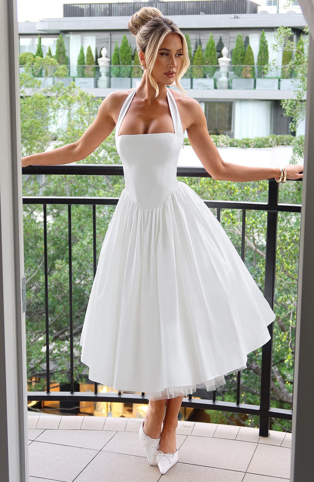minilena Cressida Midi Dress Ivory