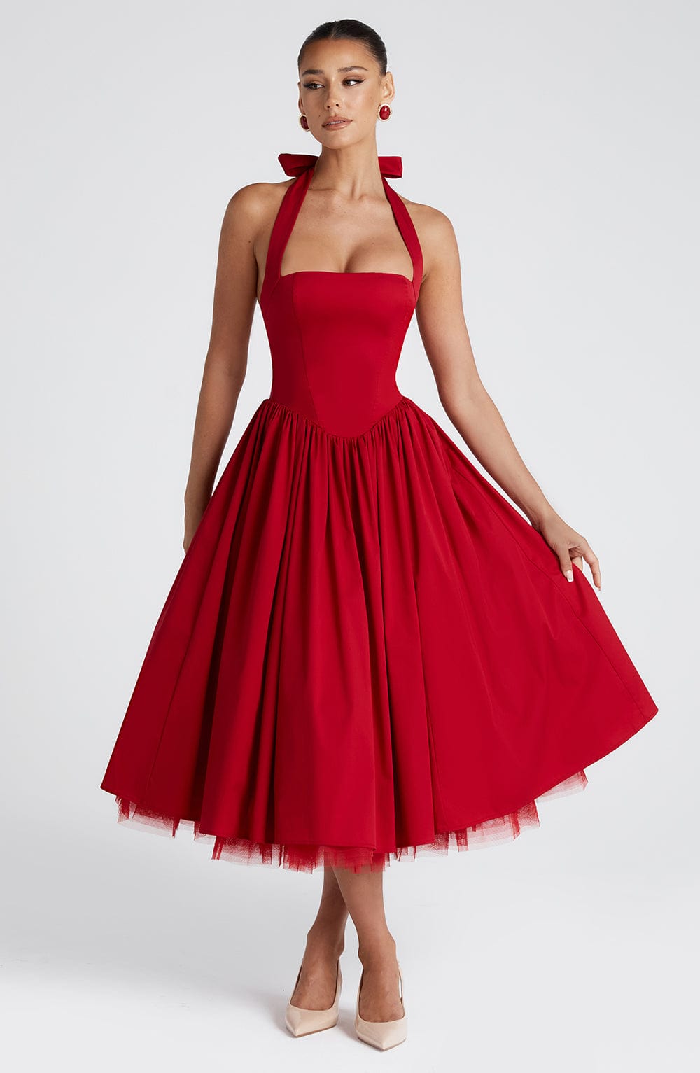 minilena Cressida Midi Dress Red