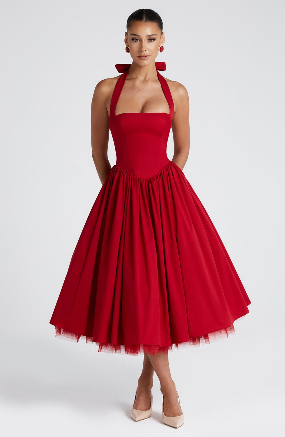 minilena Cressida Midi Dress Red