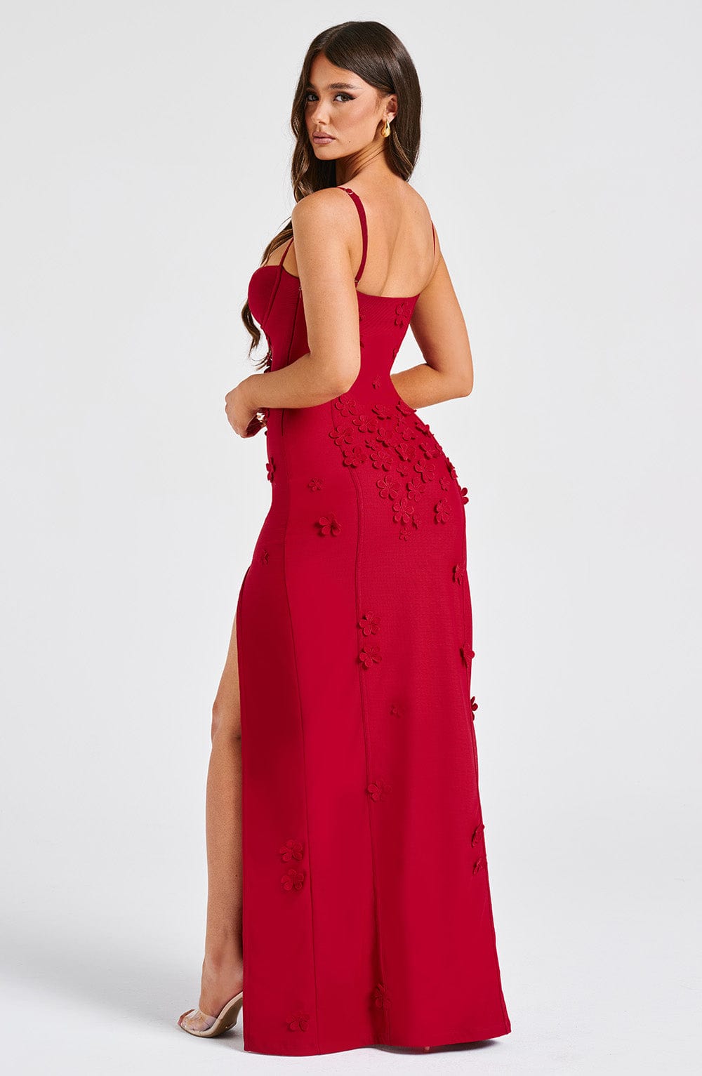minilena Dalary Maxi Dress Red Lined