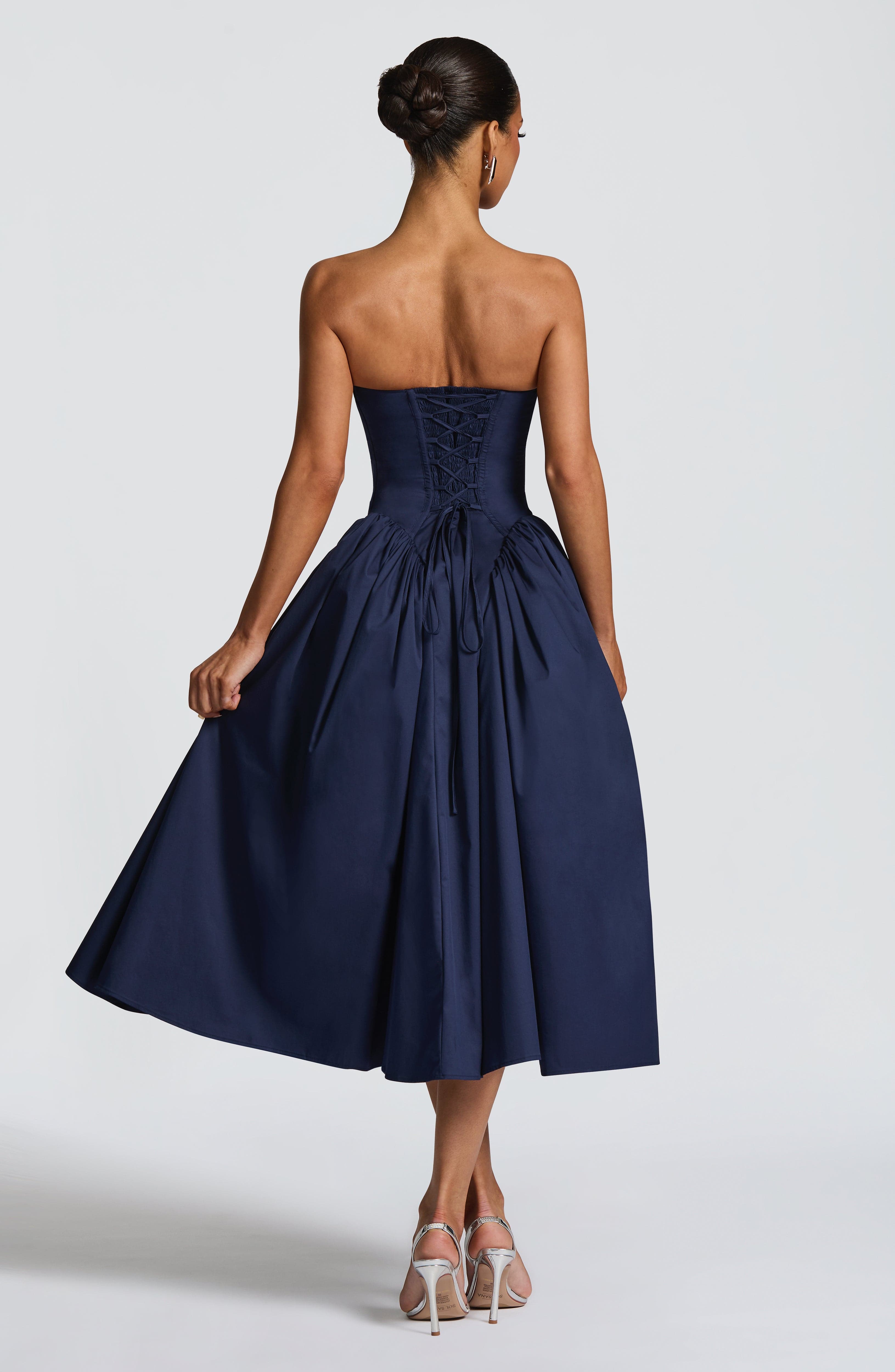 minilena Darla Midi Dress Navy