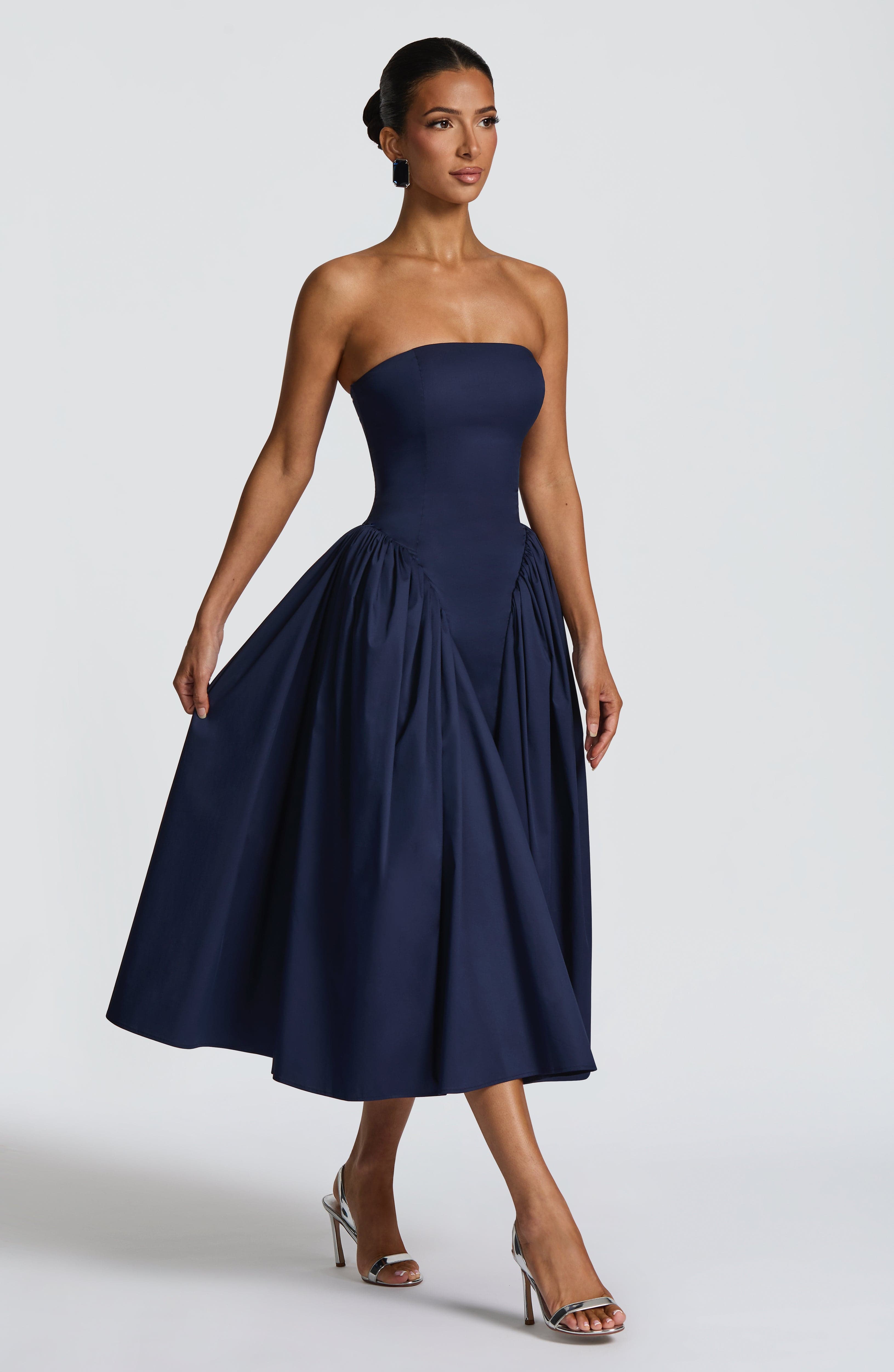 minilena Darla Midi Dress Navy