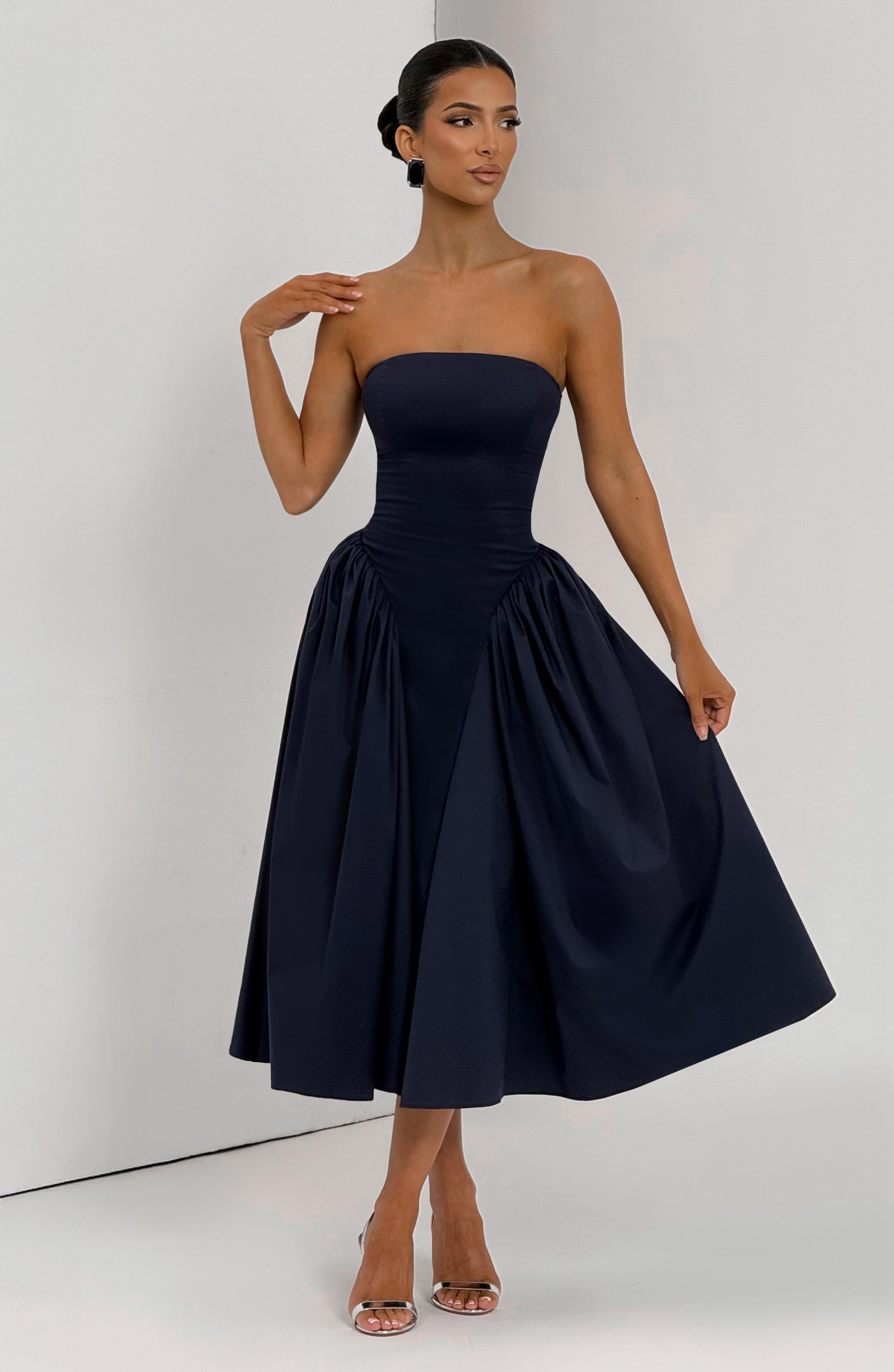 minilena Darla Midi Dress Navy