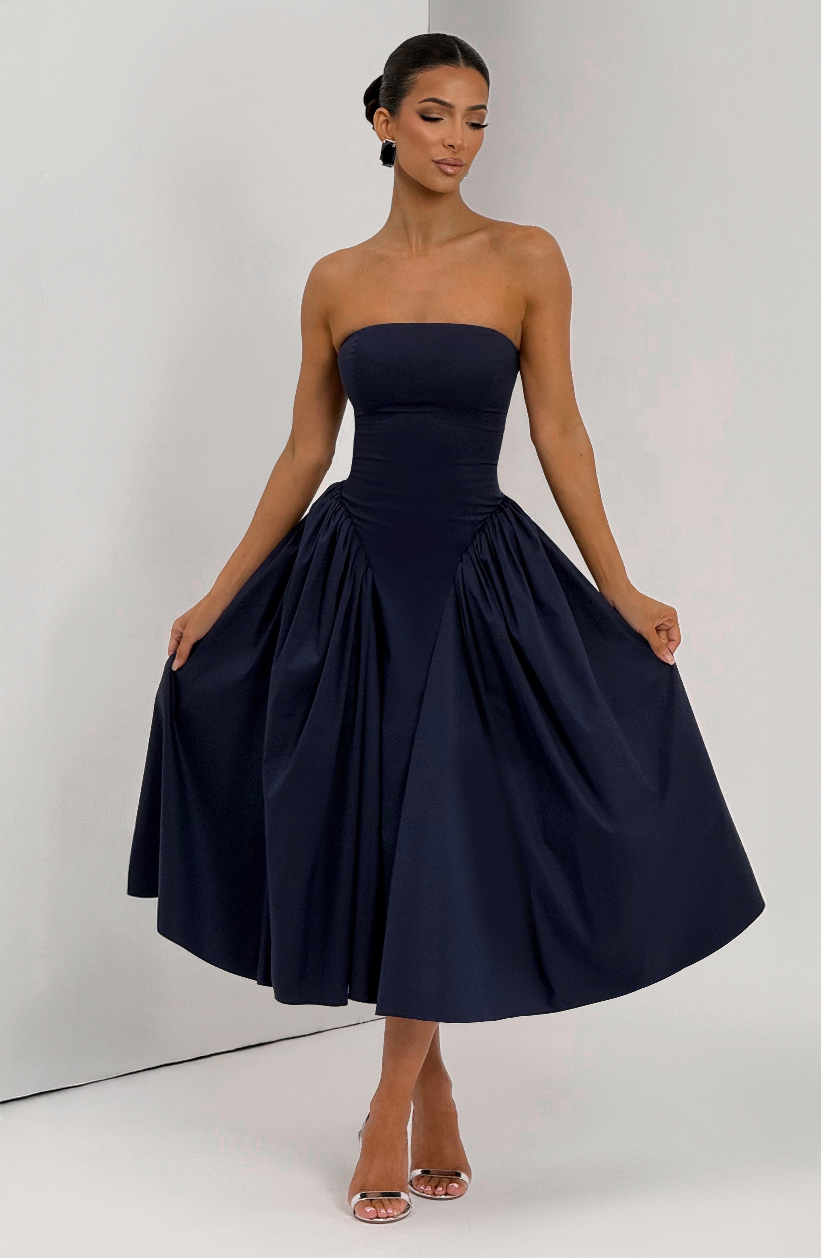 minilena Darla Midi Dress Navy